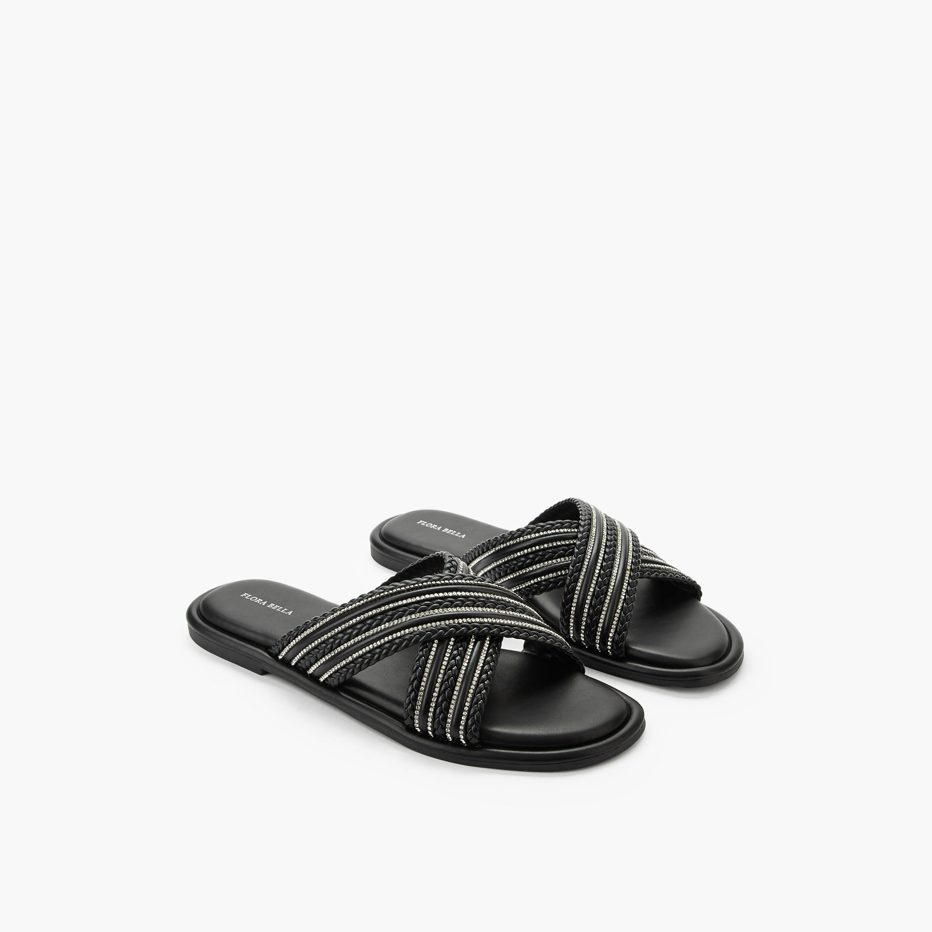 Flora Bella Women Embellished Cross Strap Sandals-women-shoes-flats-sandals-image-1