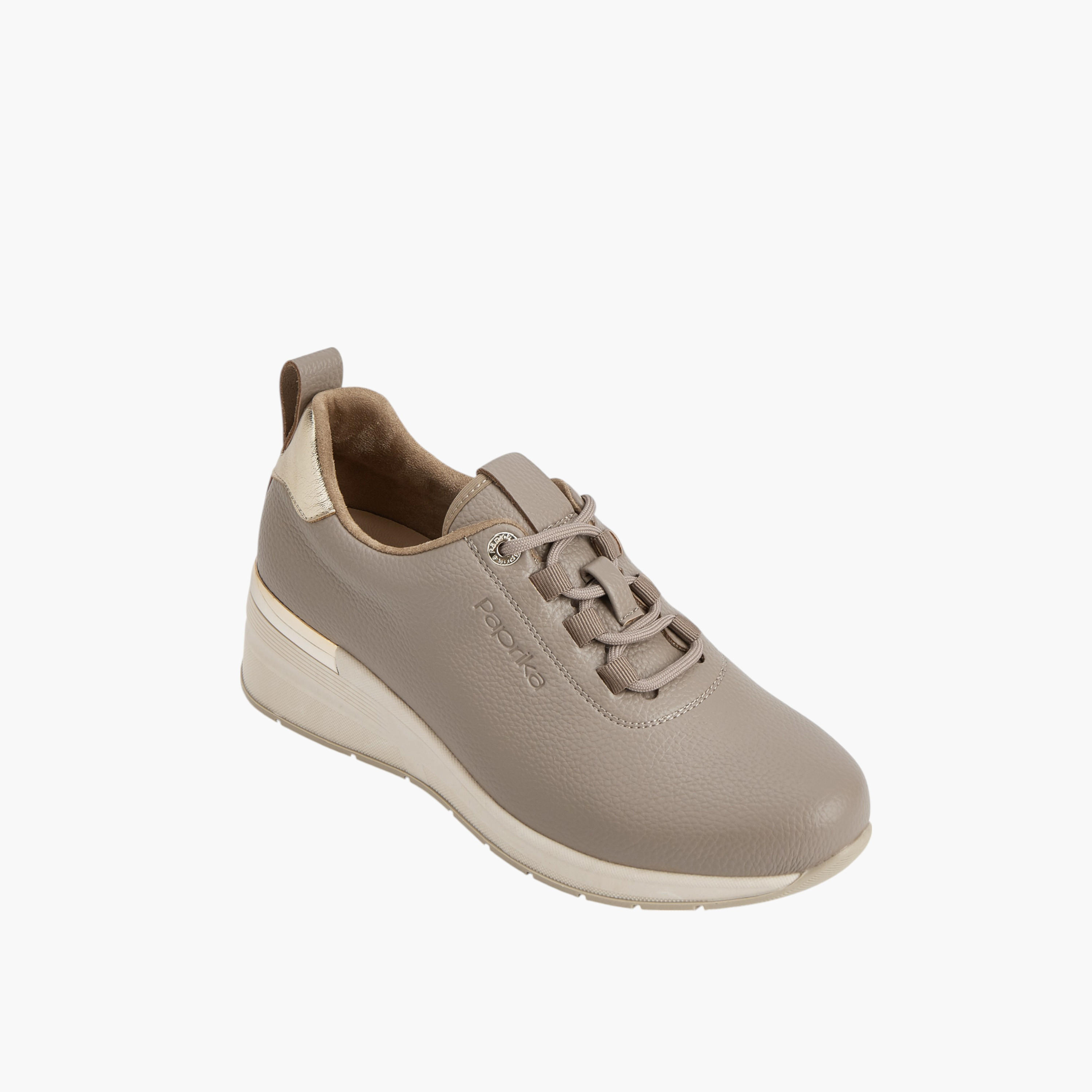 Paprika Textured Lace-Up Sneakers with Wedge Heels-women-shoes-sneakers-image-2