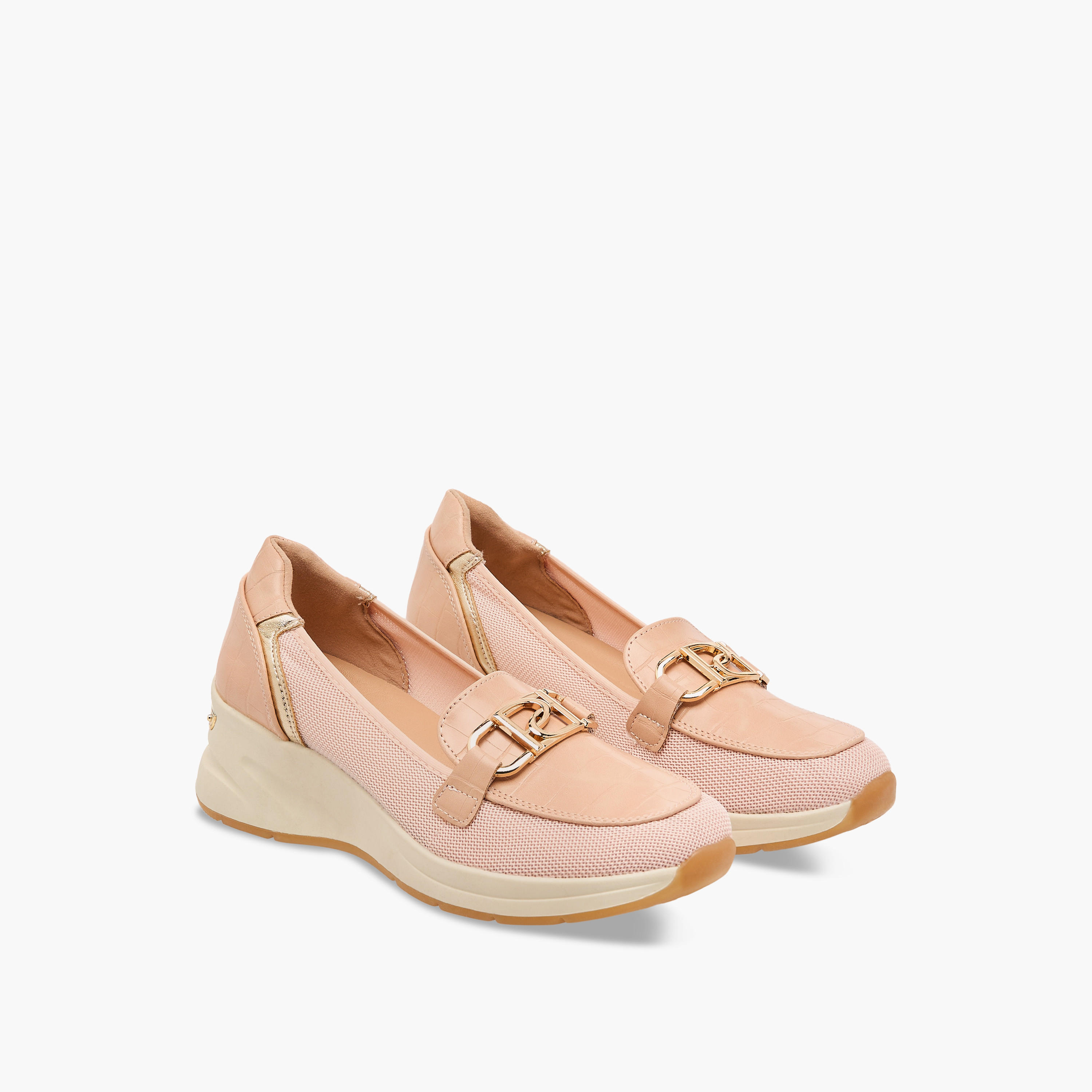 Paprika Panelled Slip-On Comfort Loafers with Metal Accent-women-shoes-loafersandmoccasins-image-1