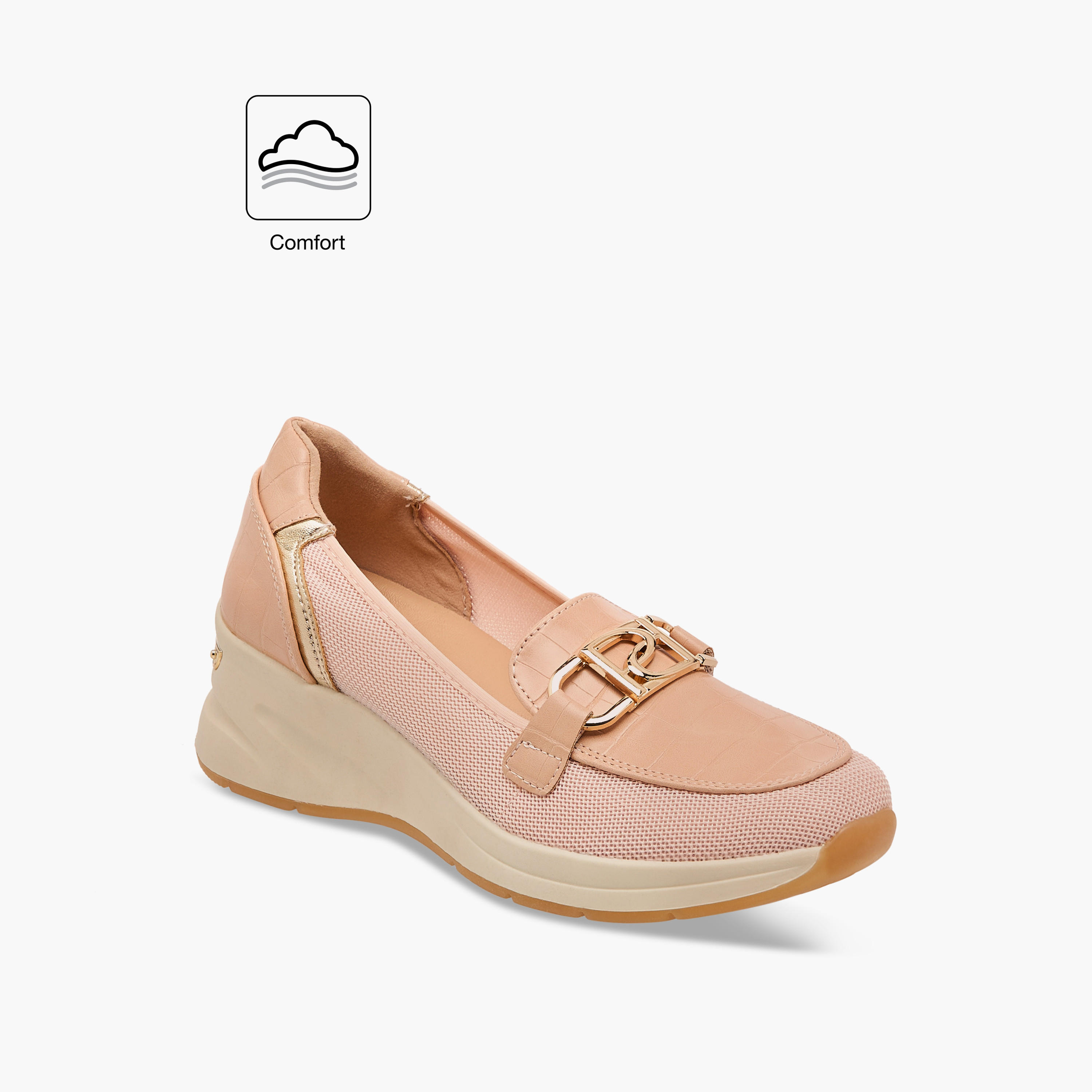 Paprika Panelled Slip-On Comfort Loafers with Metal Accent-women-shoes-loafersandmoccasins-image-2