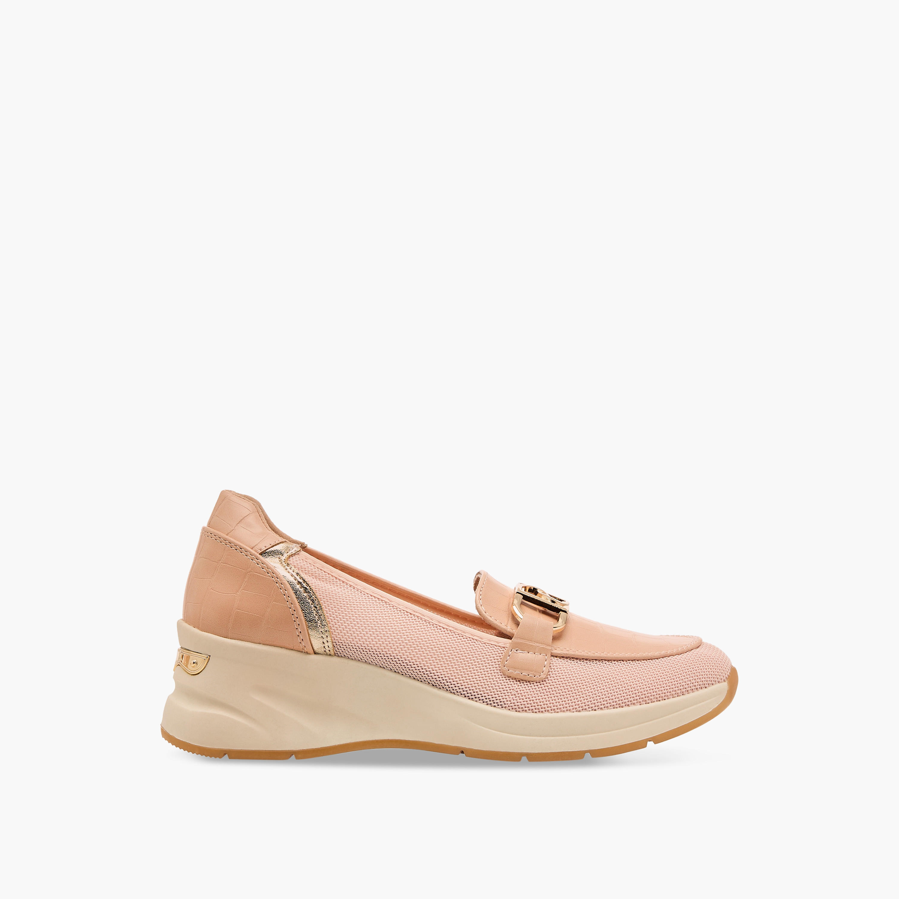 Paprika Panelled Slip-On Comfort Loafers with Metal Accent-women-shoes-loafersandmoccasins-image-3