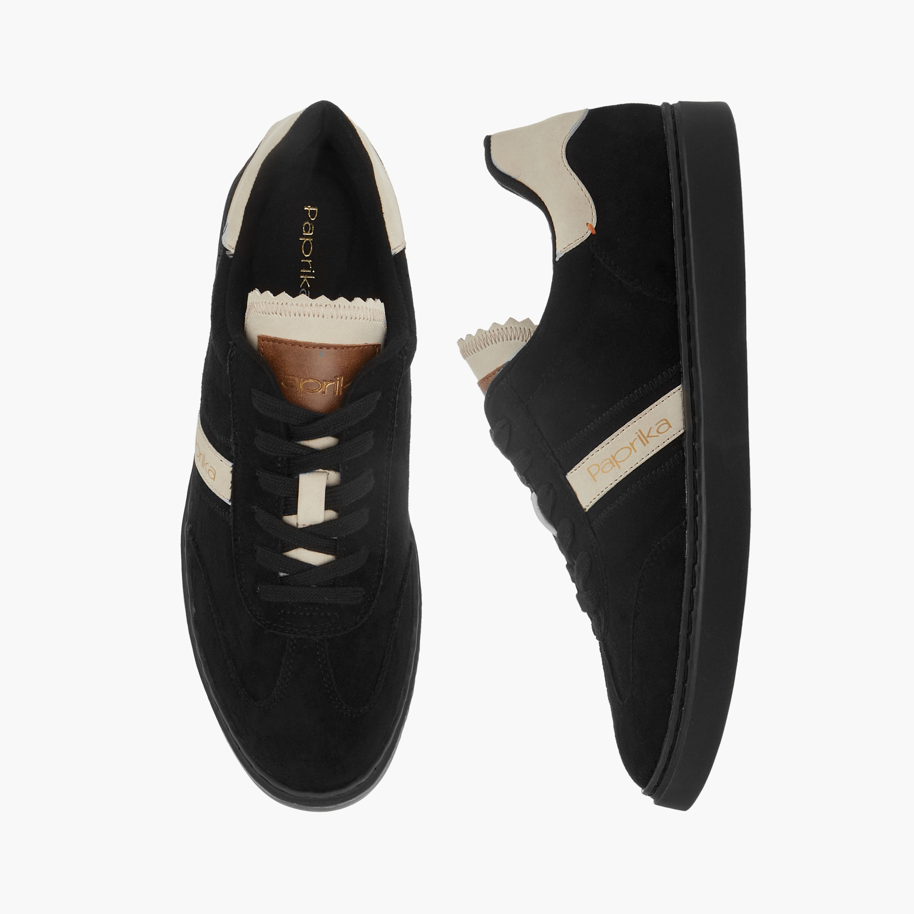 Paprika Panelled Ankle Sneakers with Lace-Up Closure-women-shoes-sneakers-image-1