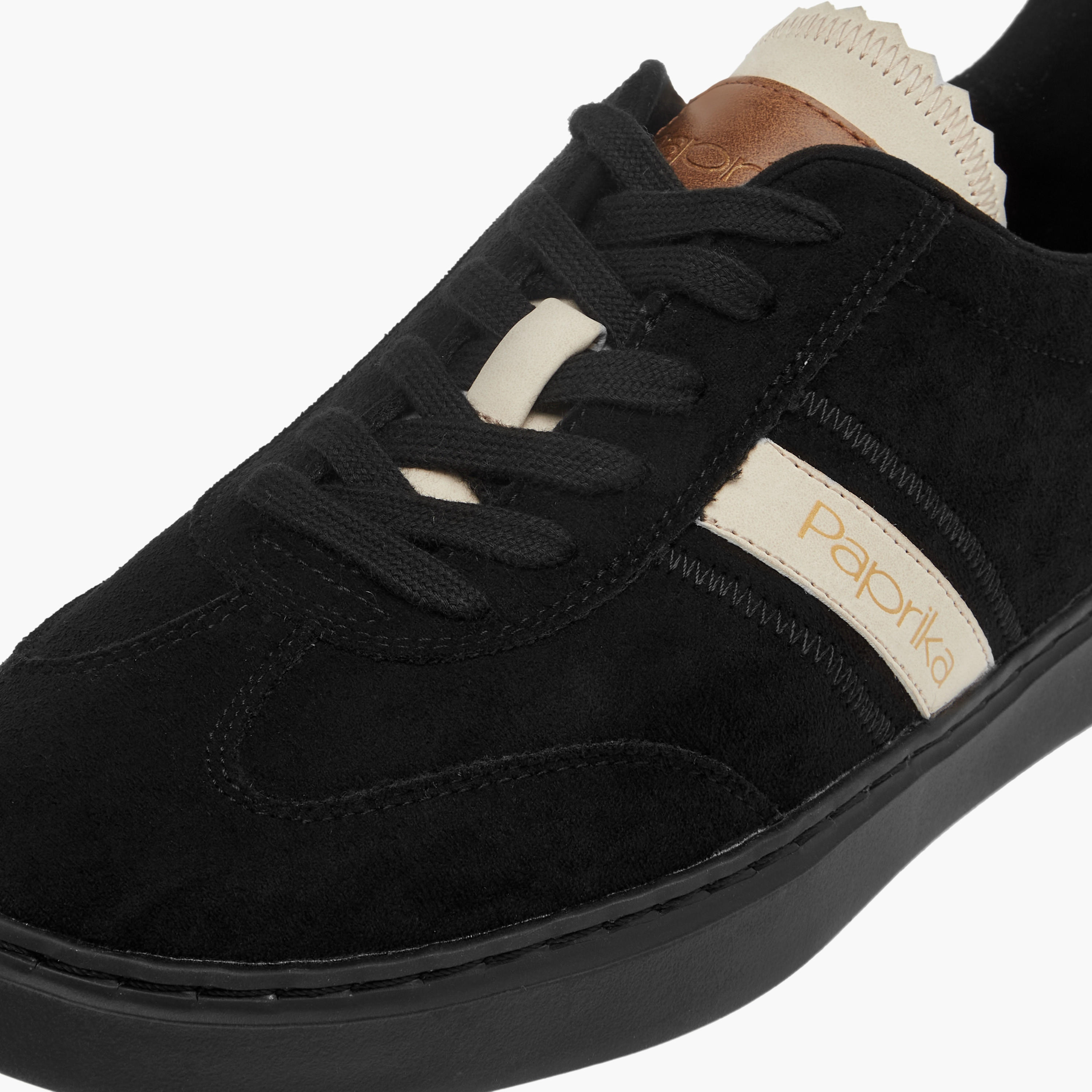 Paprika Panelled Ankle Sneakers with Lace-Up Closure-women-shoes-sneakers-image-5
