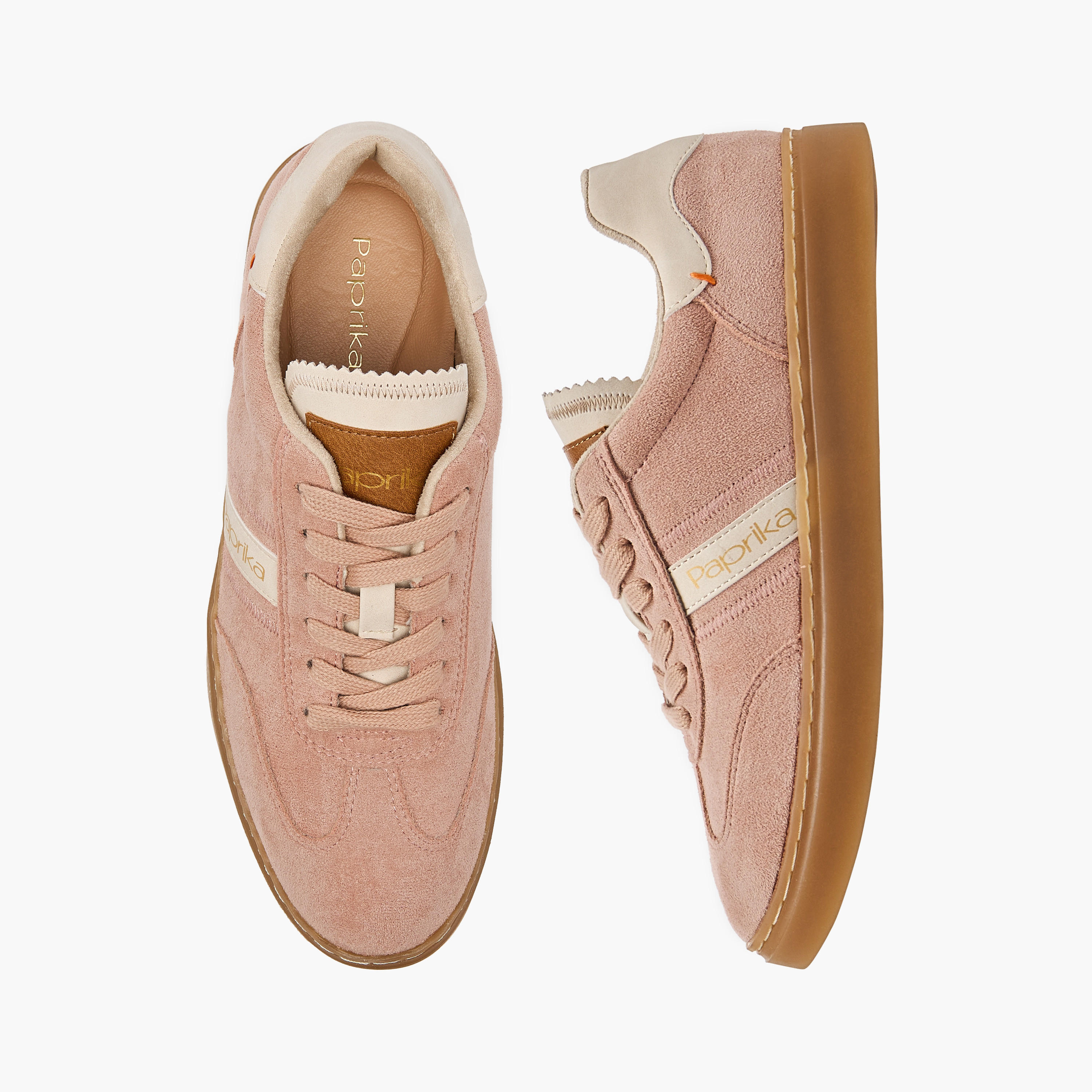 Paprika Panelled Ankle Sneakers with Lace-Up Closure-women-shoes-sneakers-image-1