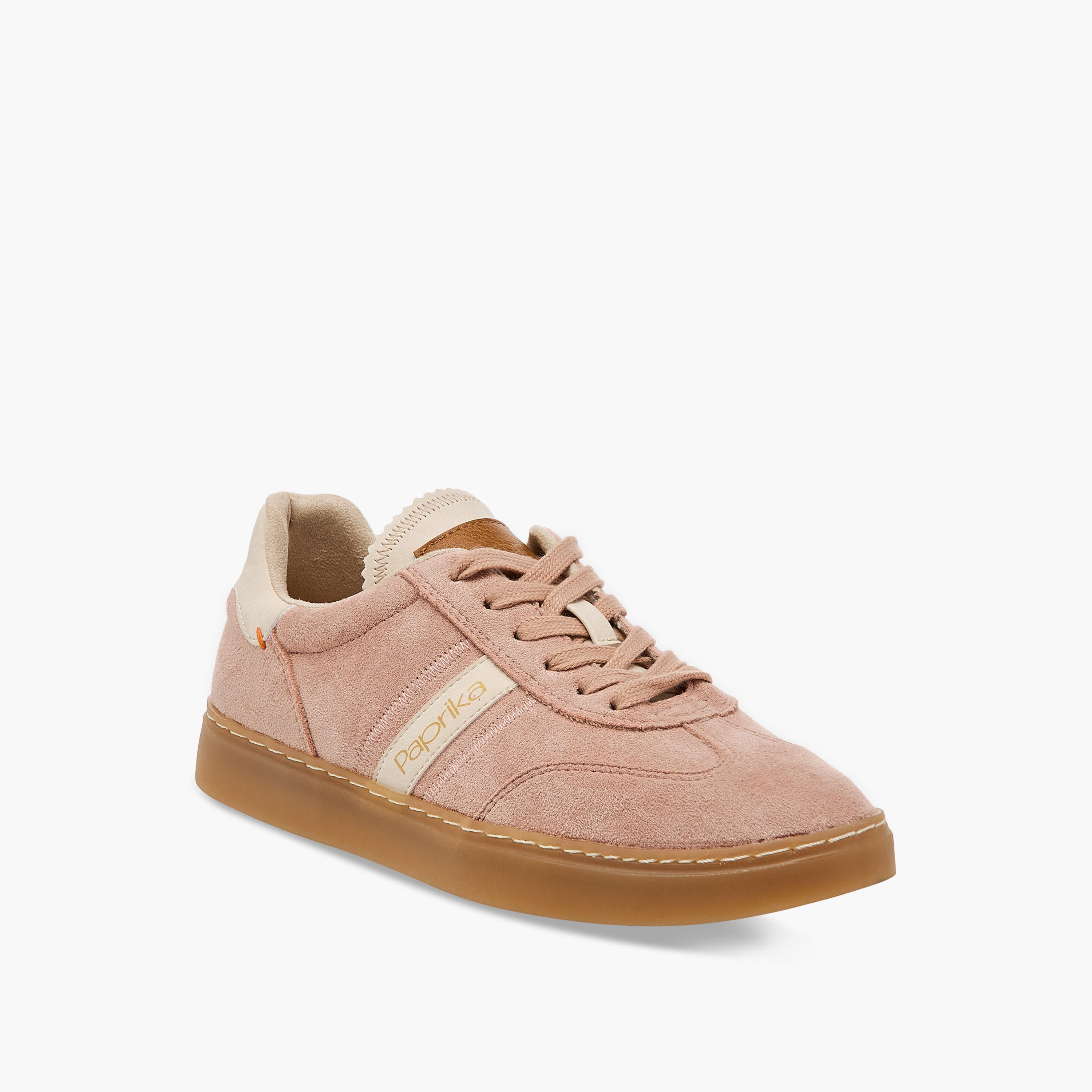 Paprika Panelled Ankle Sneakers with Lace-Up Closure-women-shoes-sneakers-image-2