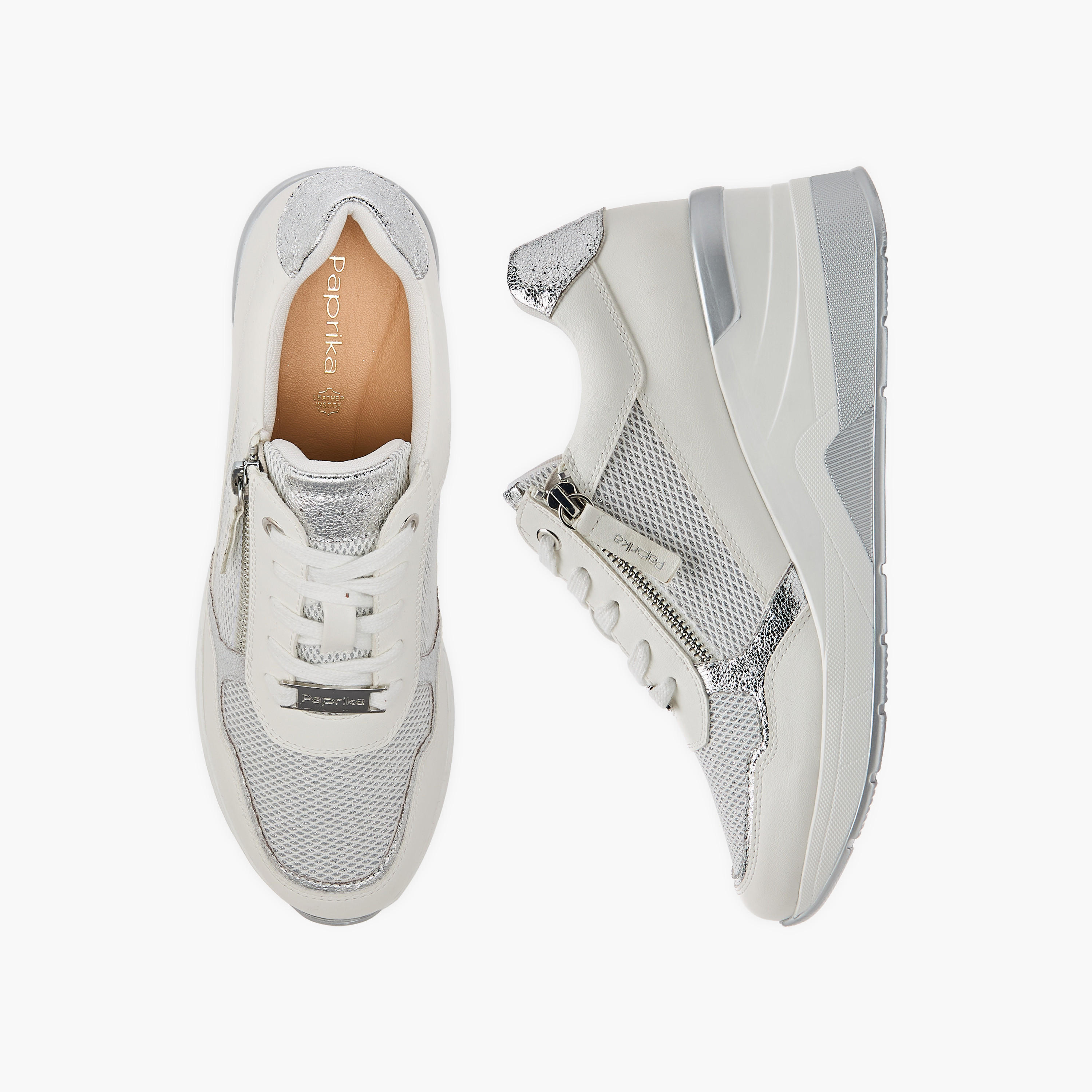Paprika Panelled Ankle Sneakers with Lace-Up Closure-women-shoes-sneakers-image-1