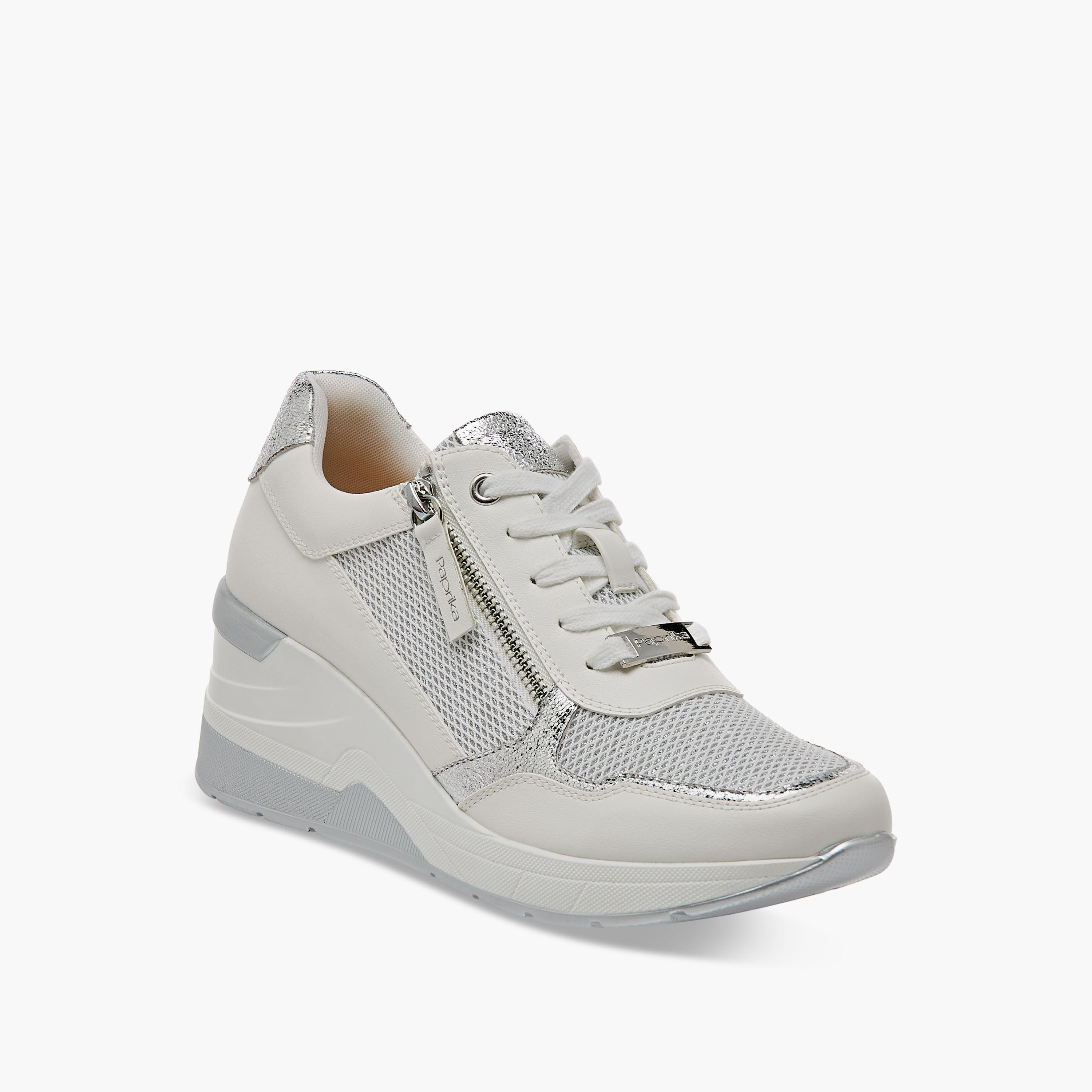 Paprika Panelled Ankle Sneakers with Lace-Up Closure-women-shoes-sneakers-image-2
