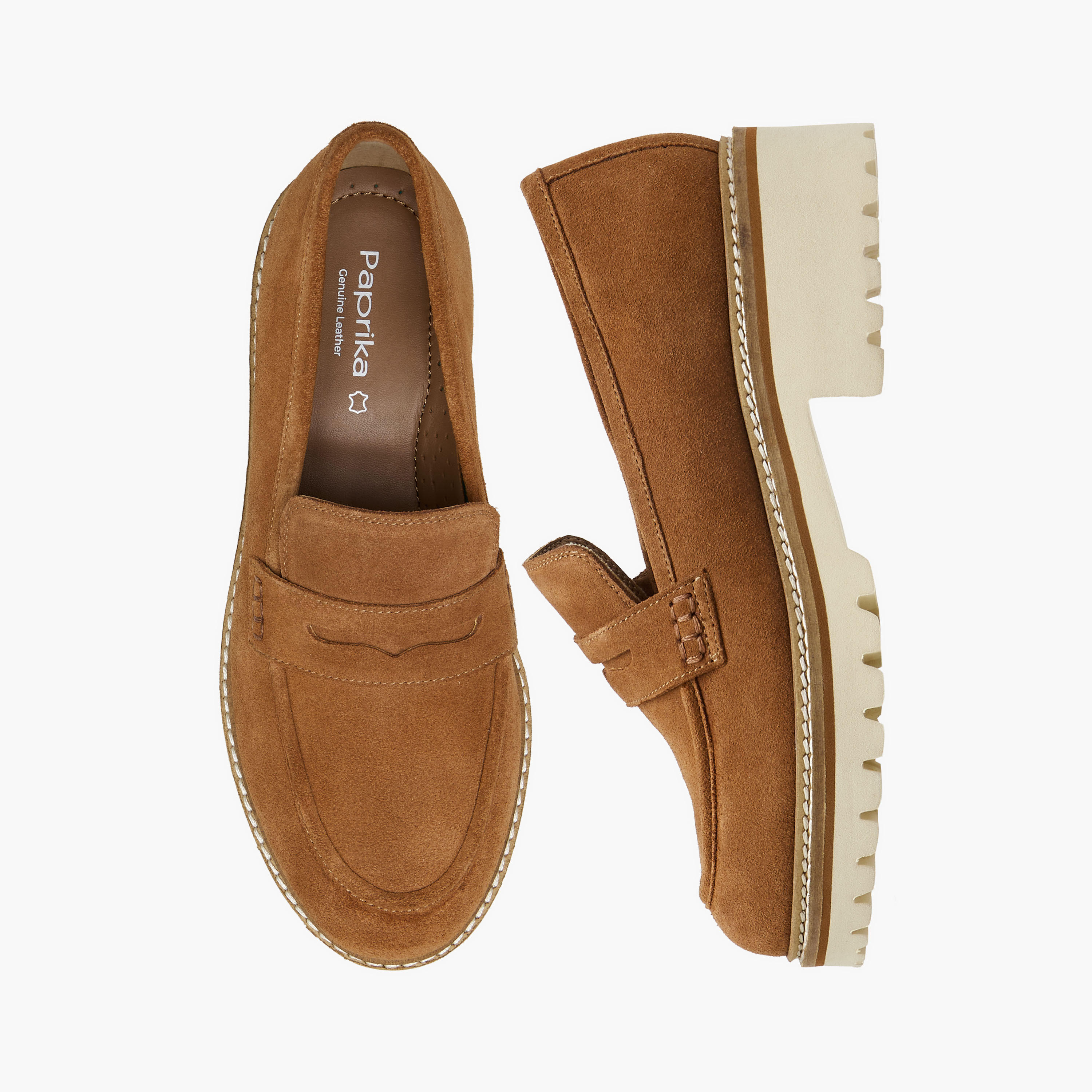 لوفر سادة جلد سويدي بكعب سميك من بابريكا-women-shoes-loafersandmoccasins-image-1
