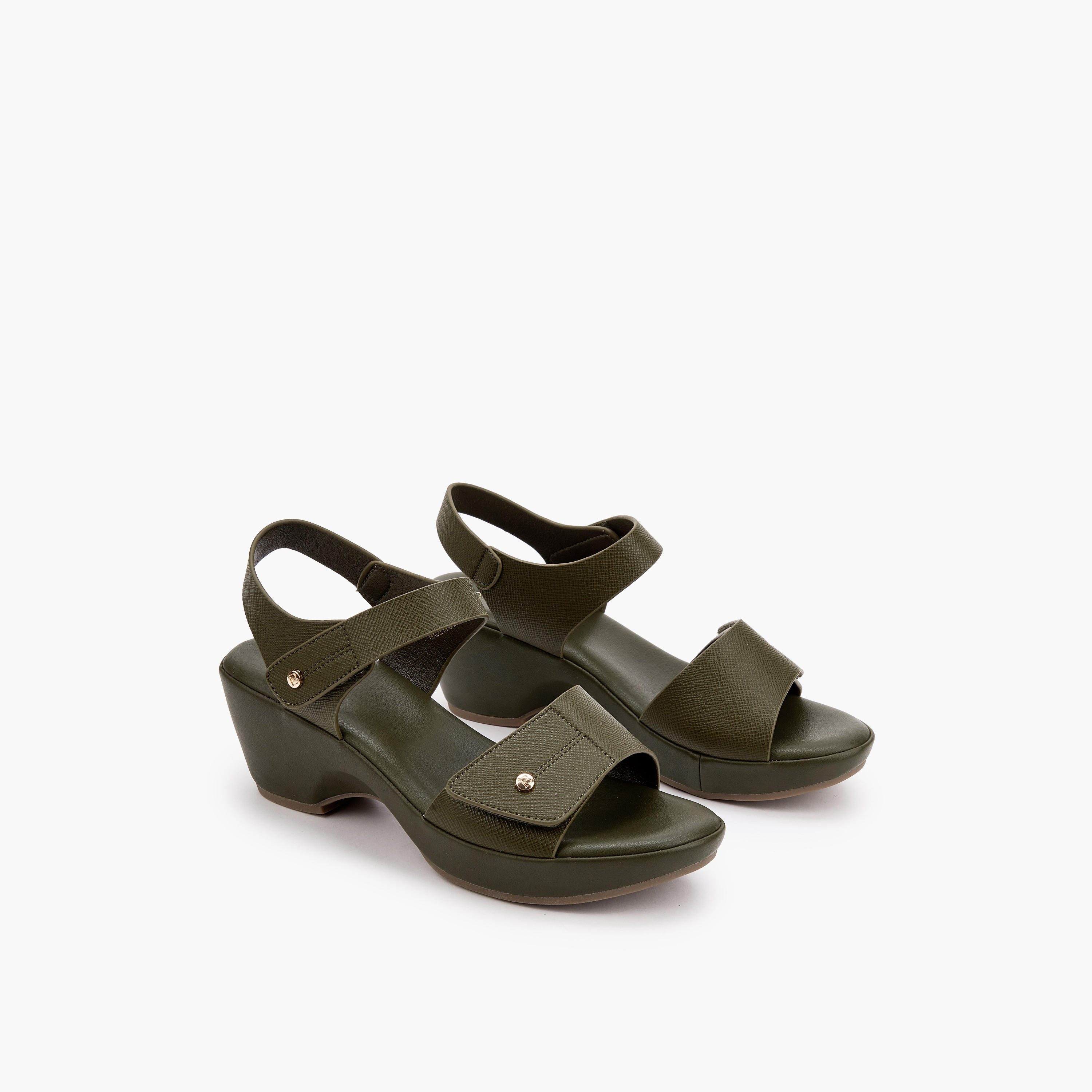 صندل بكعب عريض بارز الملمس للنساء من فلورا بيلا-women-shoes-sandals-heeled-image-1