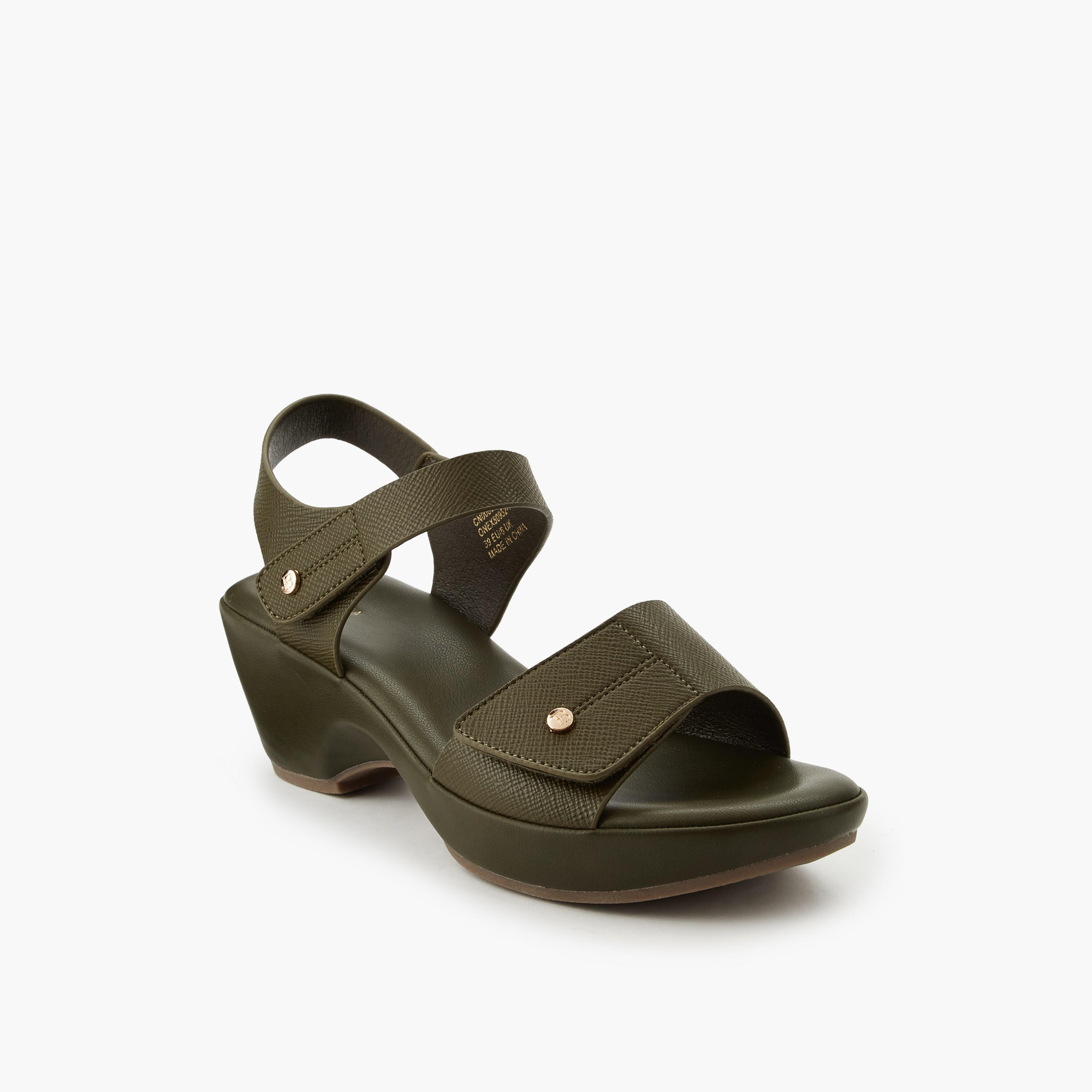 صندل بكعب عريض بارز الملمس للنساء من فلورا بيلا-women-shoes-sandals-heeled-image-2