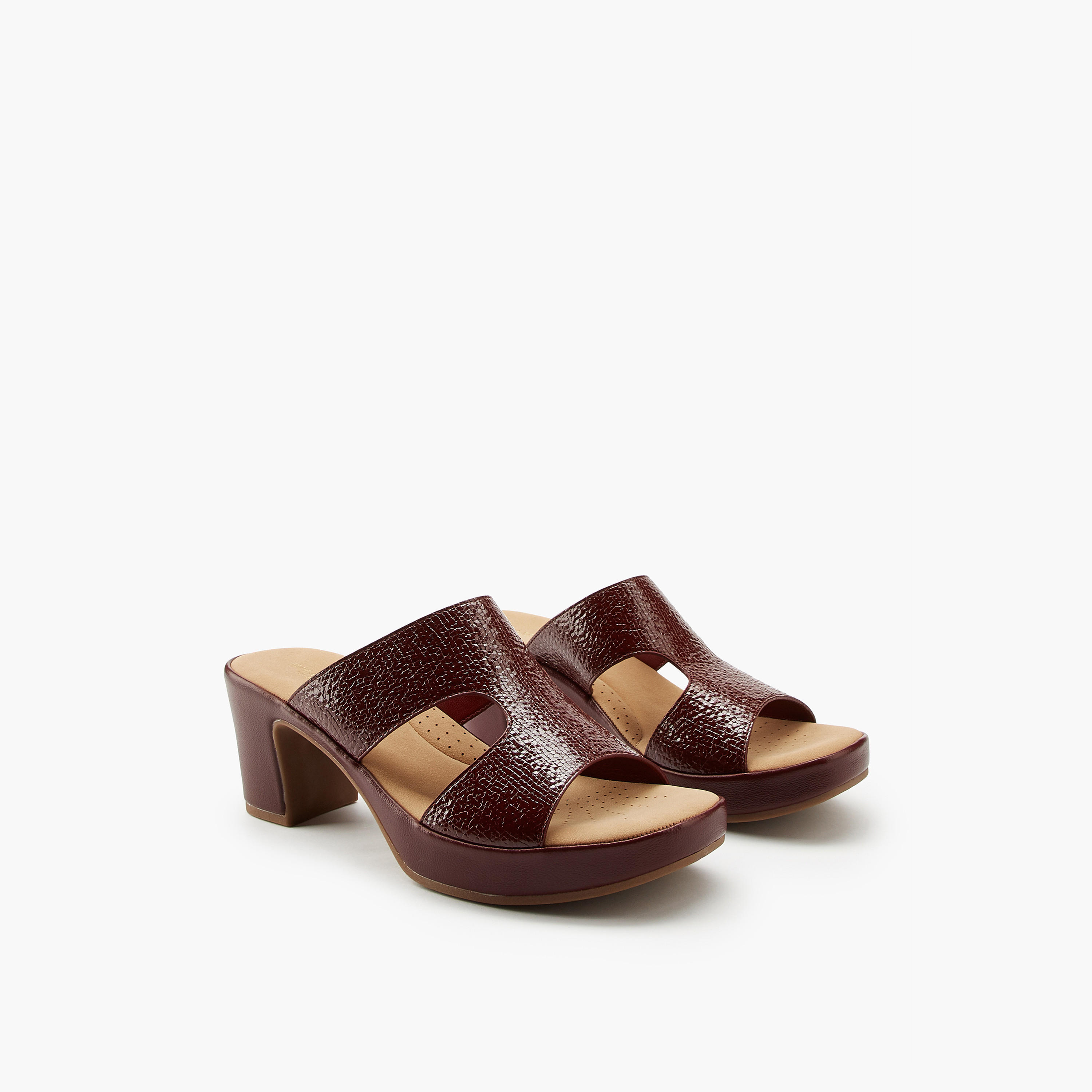 Flora Bella Textured Slip-On Sandals with Block Heels-women-shoes-sandals-heeled-image-1