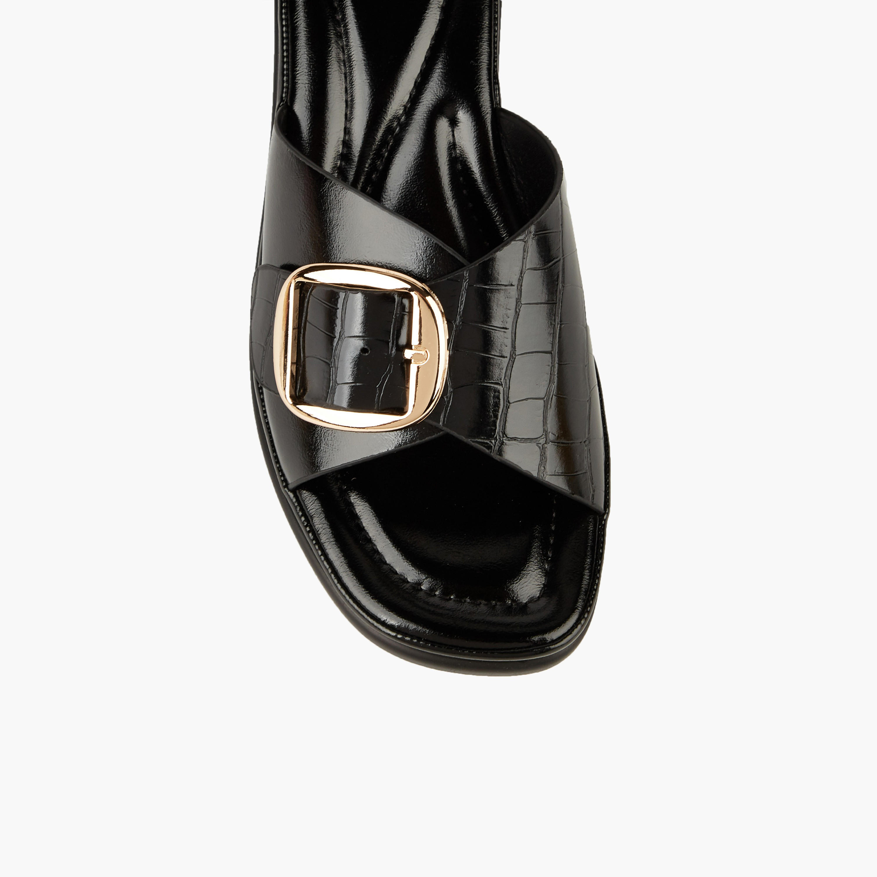 صندل بكعب عريض وتفاصيل إبزيم للنساء من فلورا بيلا-women-shoes-sandals-heeled-image-5