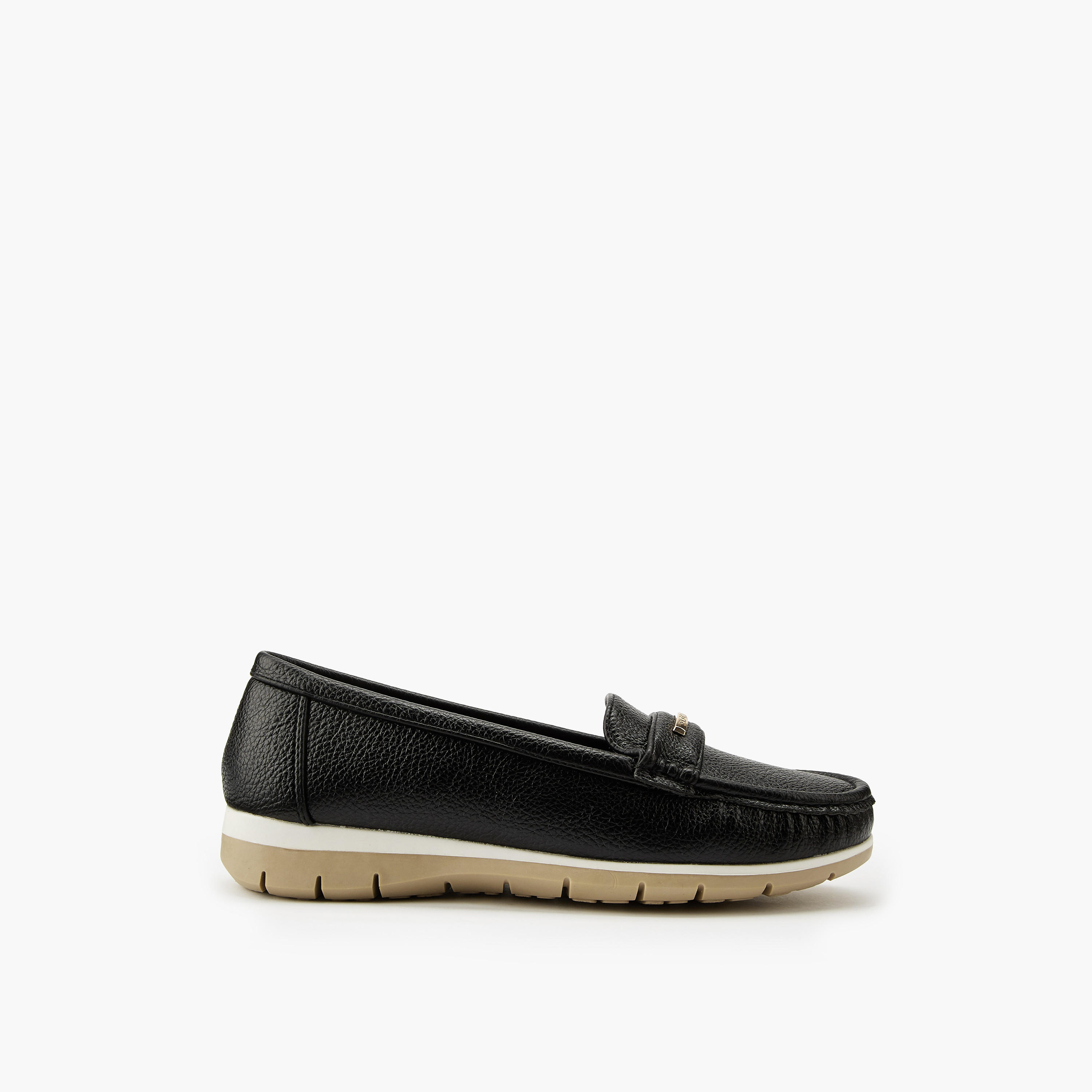 Flora Bella Textured Loafers with Metal Accent-women-shoes-loafersandmoccasins-image-2