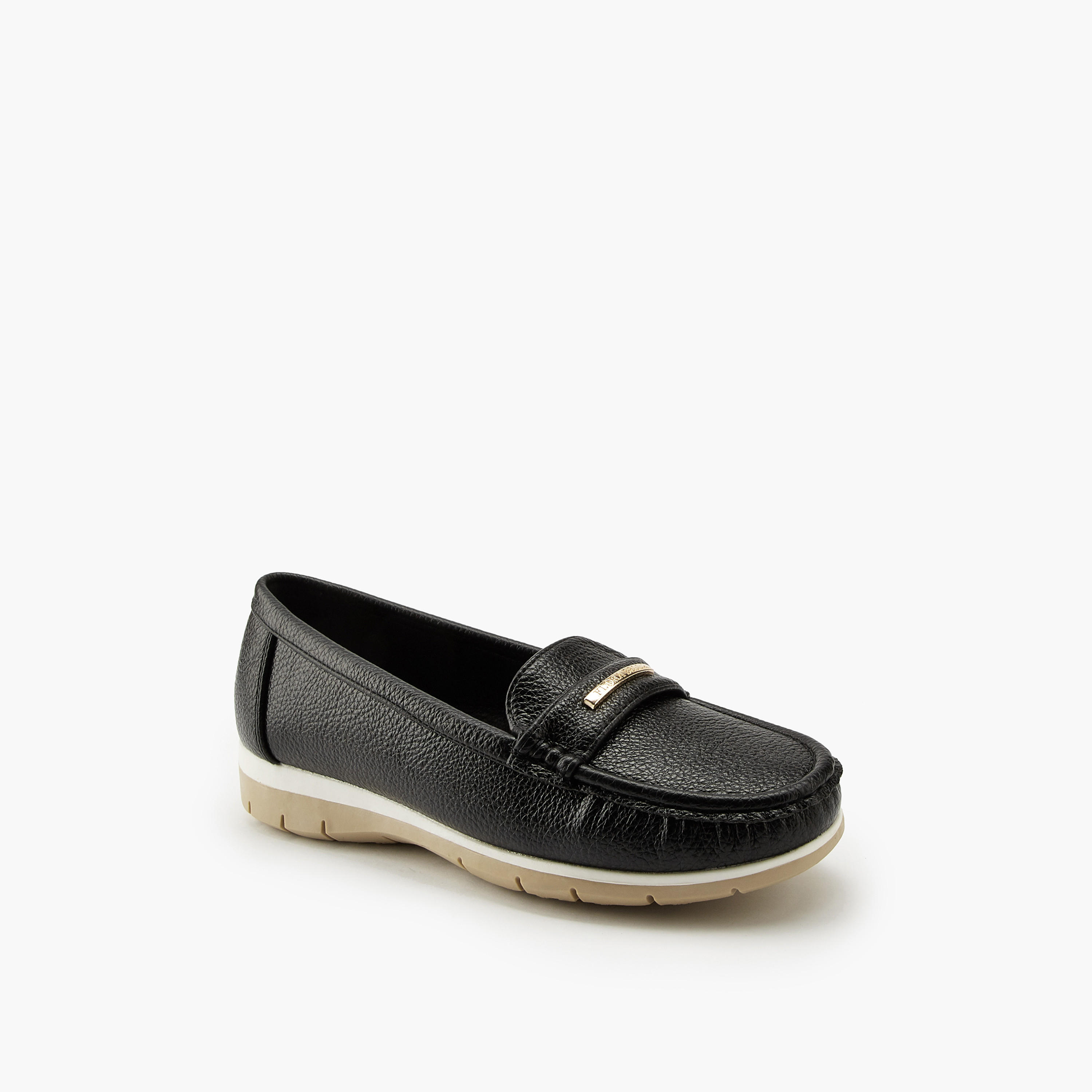 Flora Bella Textured Loafers with Metal Accent-women-shoes-loafersandmoccasins-image-3