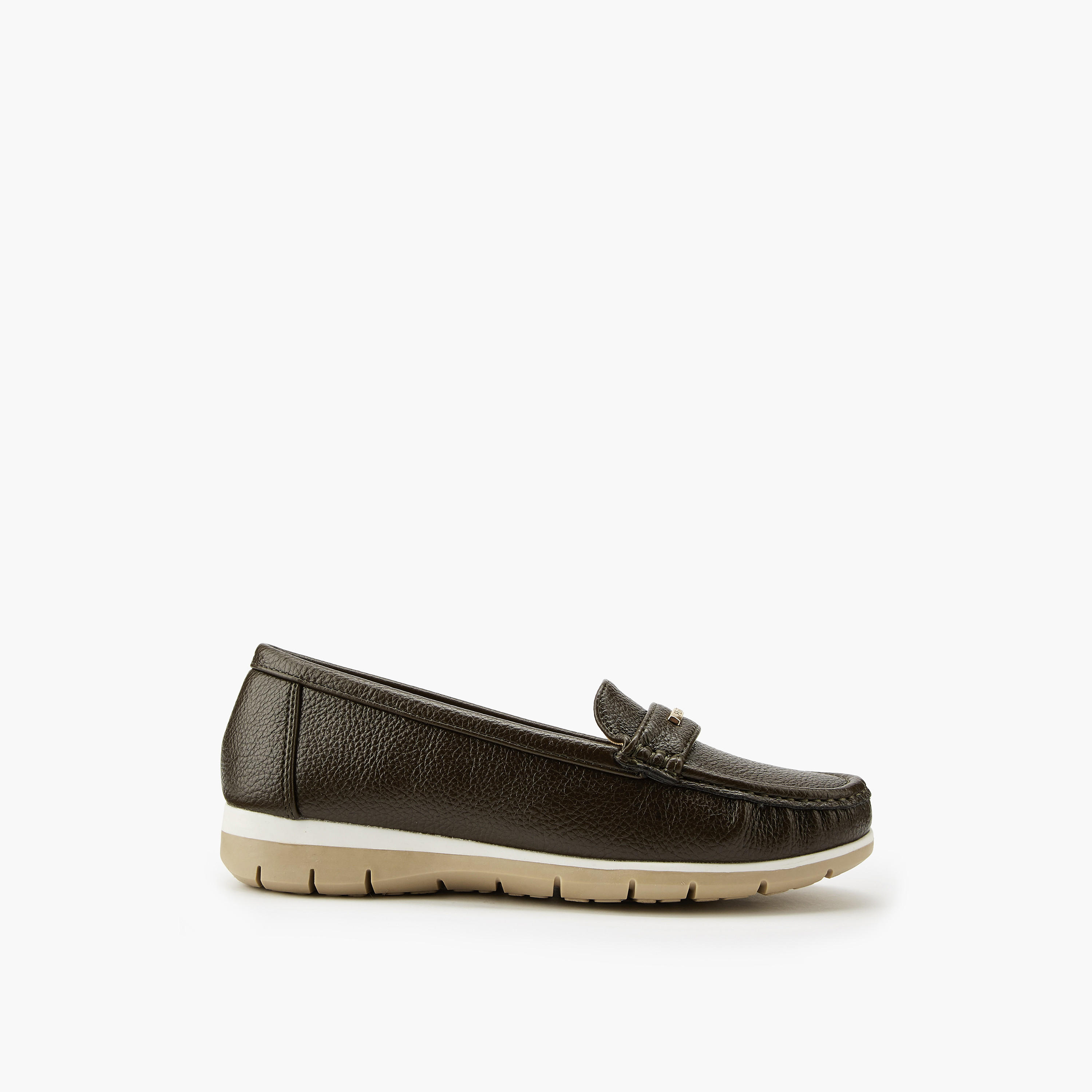 Flora Bella Textured Loafers with Metal Accent-women-shoes-loafersandmoccasins-image-2