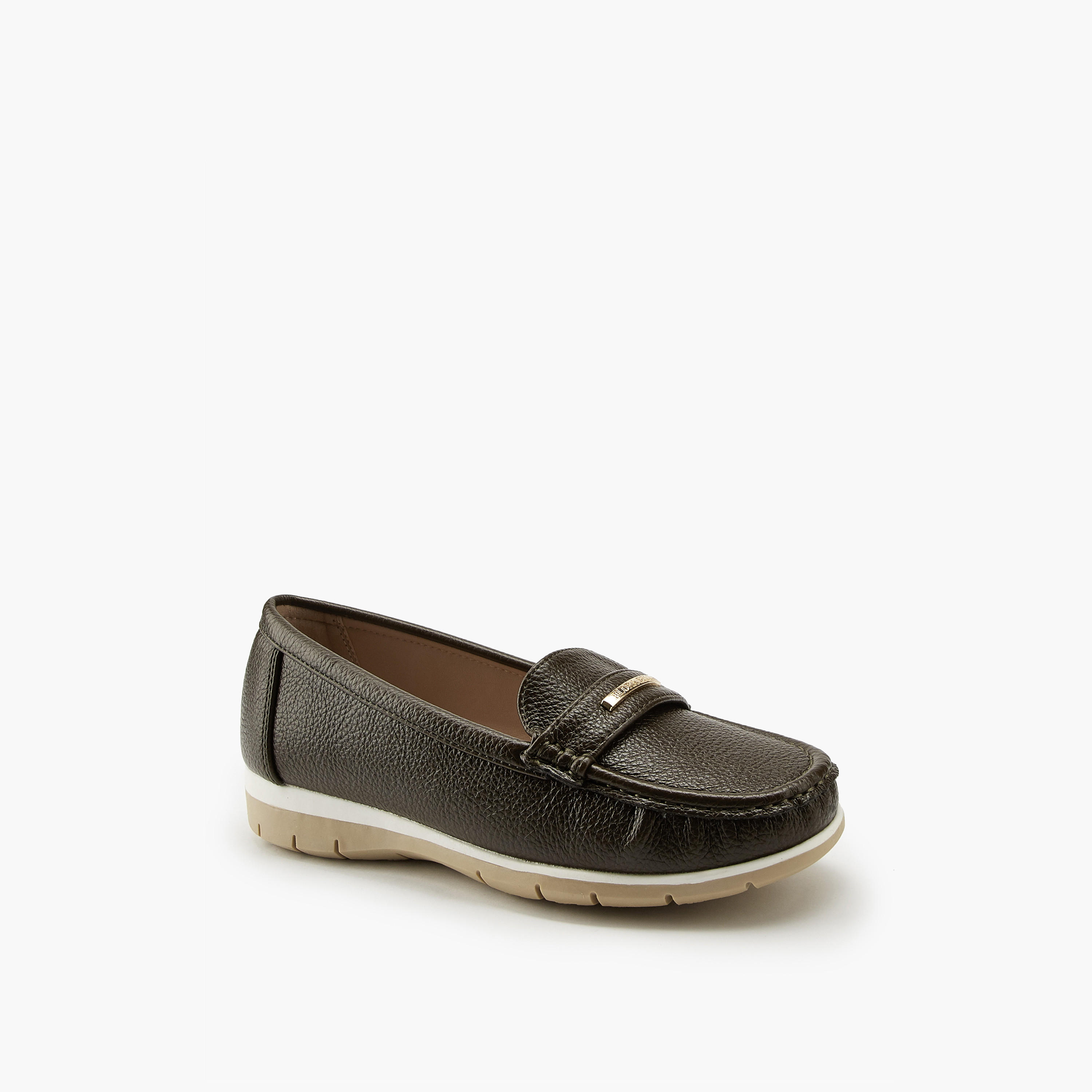 Flora Bella Textured Loafers with Metal Accent-women-shoes-loafersandmoccasins-image-3