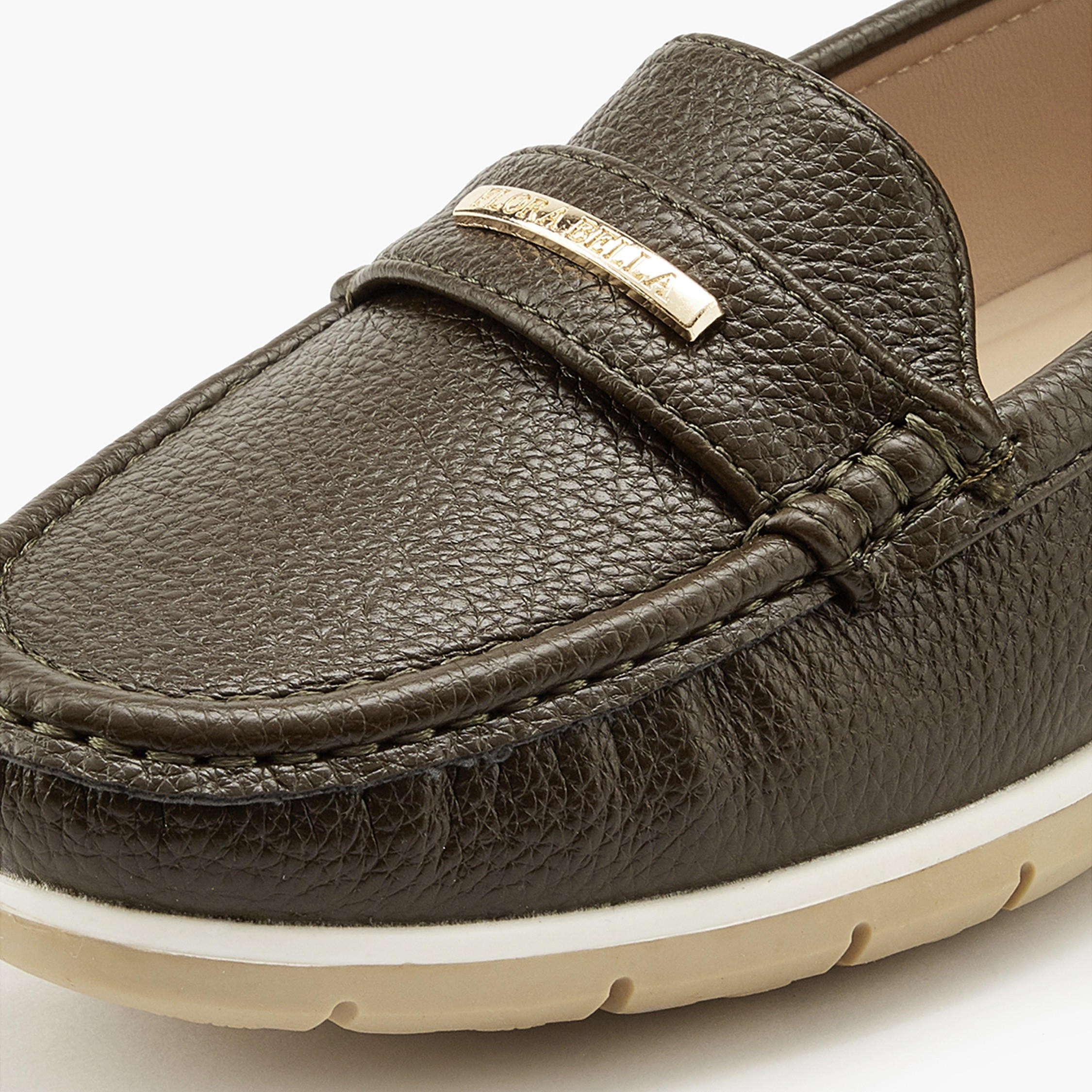 Flora Bella Textured Loafers with Metal Accent-women-shoes-loafersandmoccasins-image-4