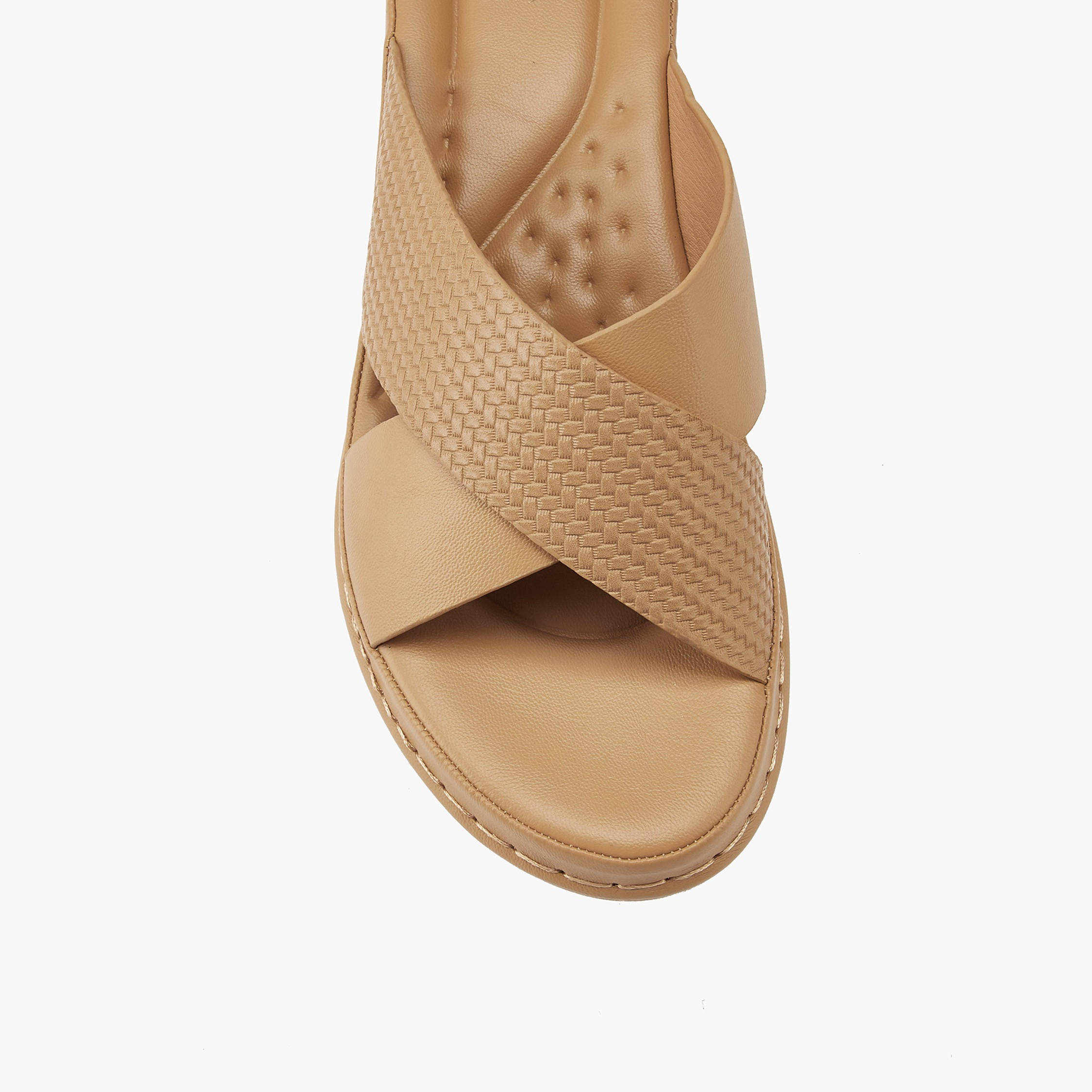 Flora Bella Textured Criss-Cross Slip-On Sandals-women-shoes-sandals-heeled-image-4