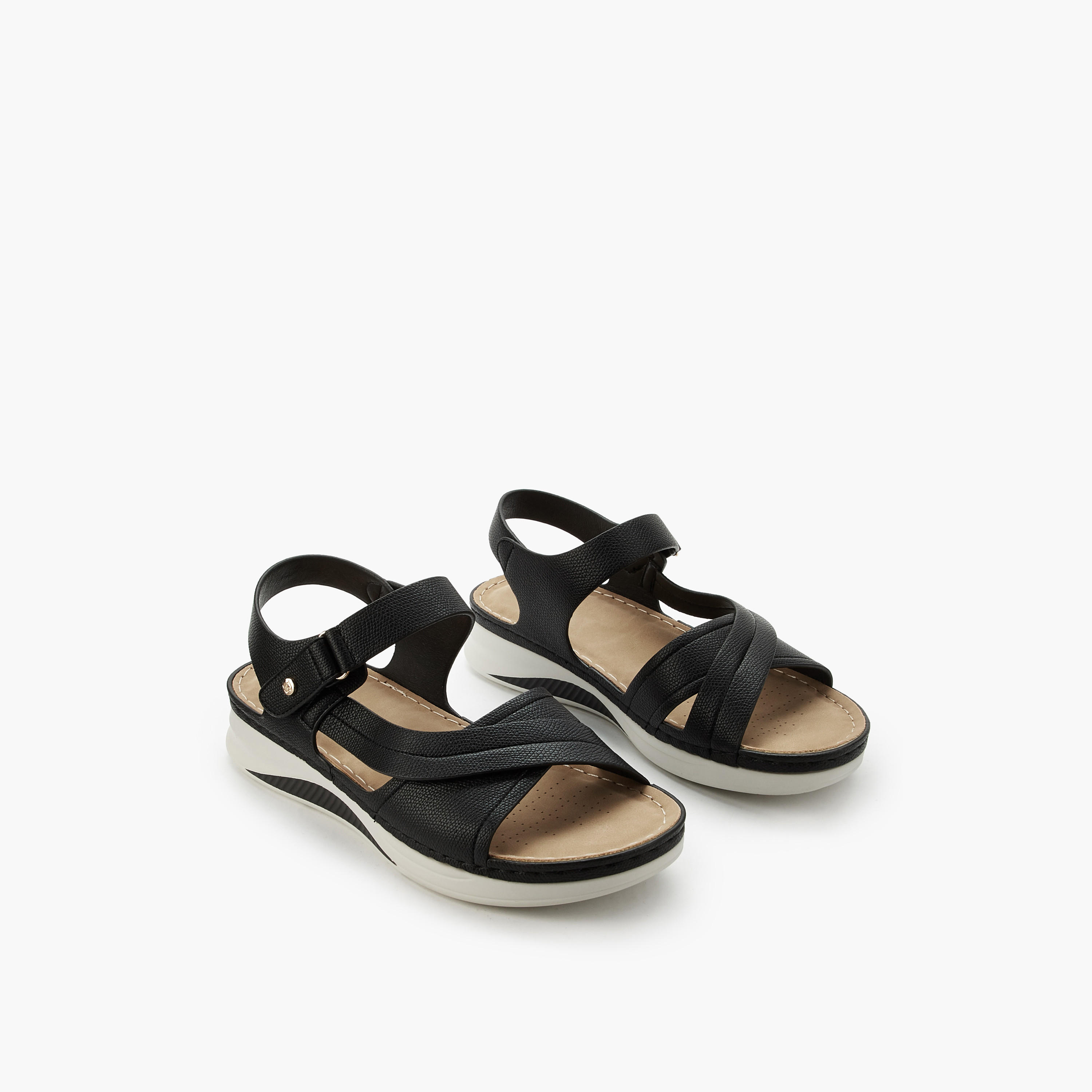 Flora Bella Women Hook & Loop Cross Strap Sandals-women-shoes-flats-sandals-image-1