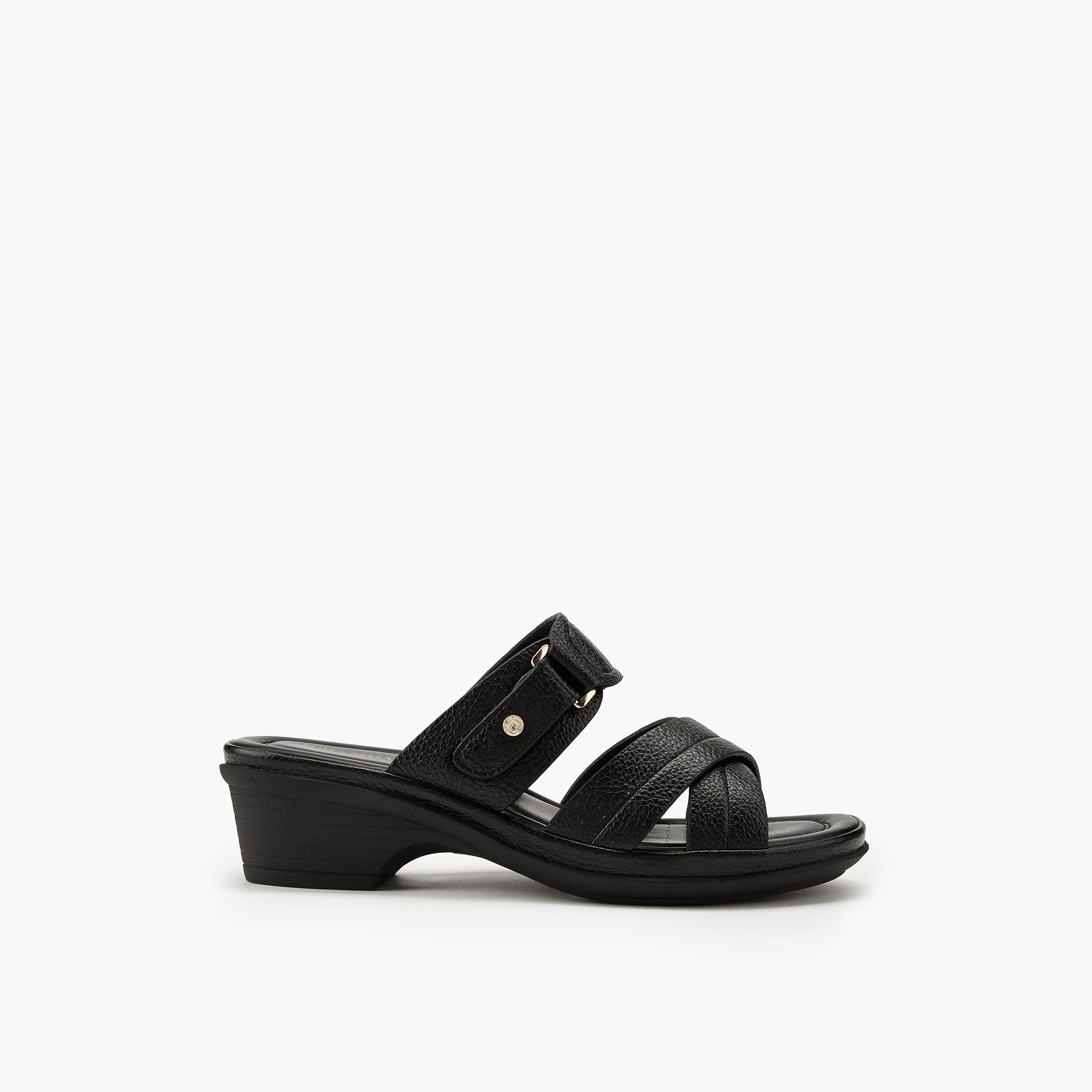 Flora Bella Criss-Cross Textured Slip-On Sandals-women-shoes-sandals-heeled-image-2