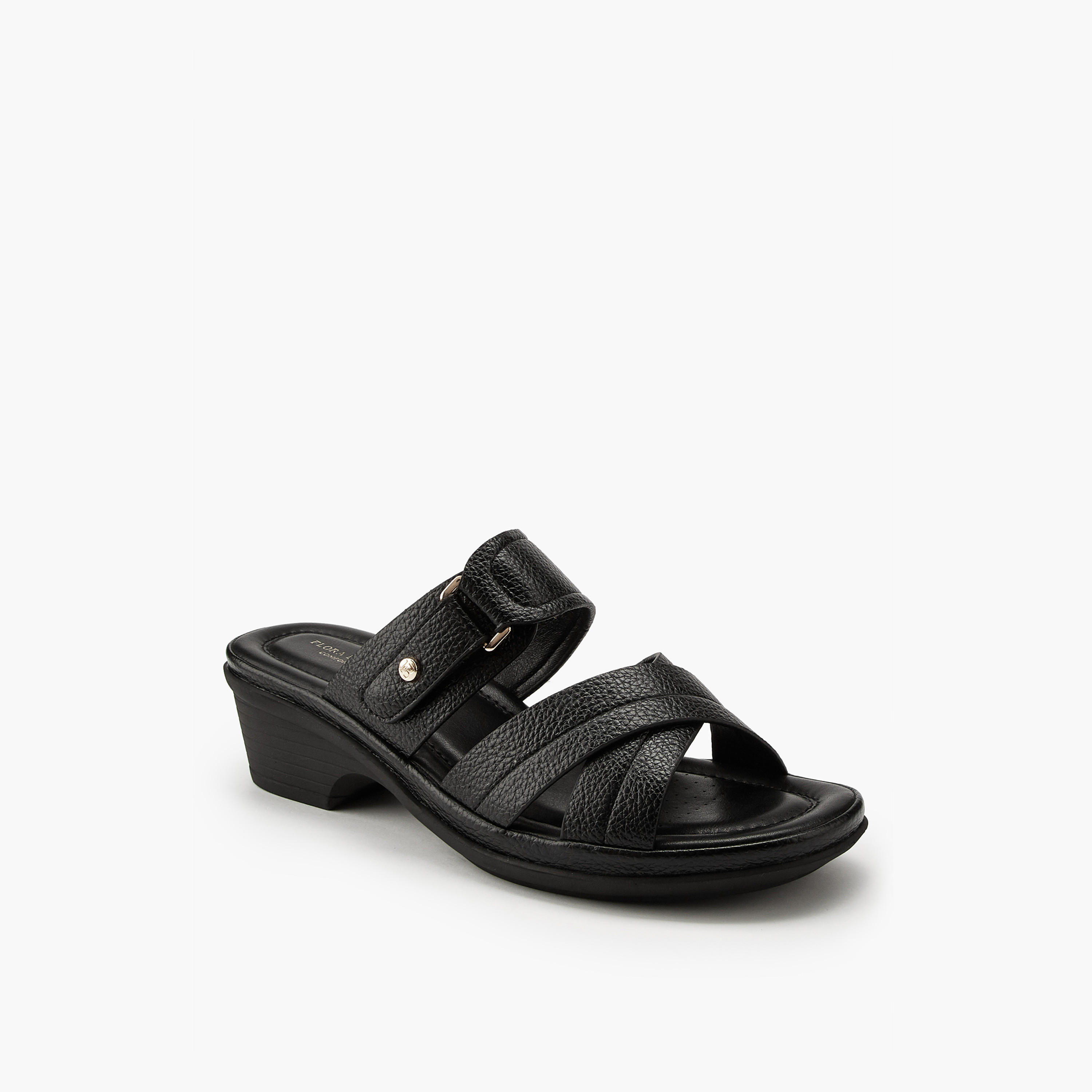 Flora Bella Criss-Cross Textured Slip-On Sandals-women-shoes-sandals-heeled-image-3
