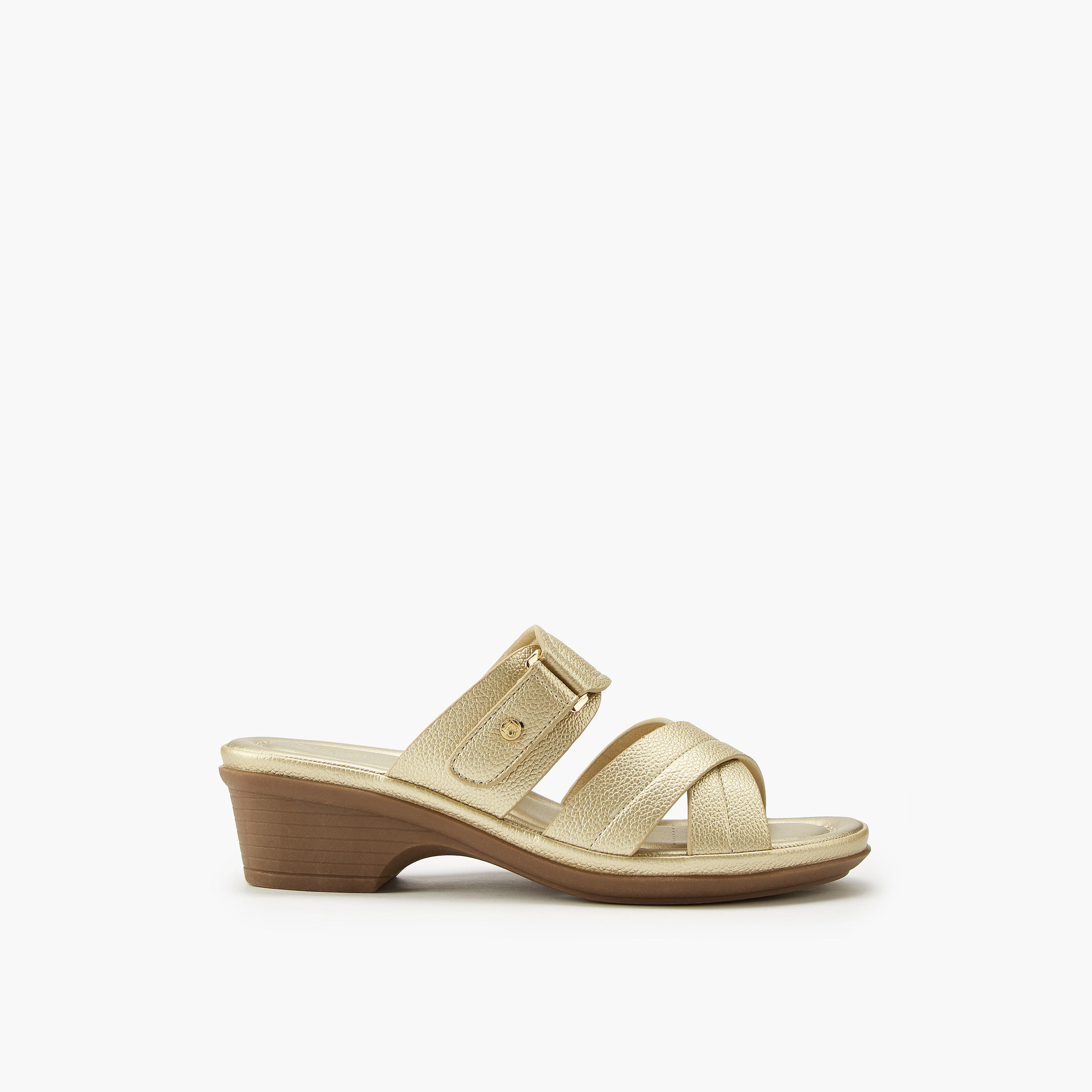 Flora Bella Criss-Cross Textured Slip-On Sandals-women-shoes-sandals-heeled-image-2