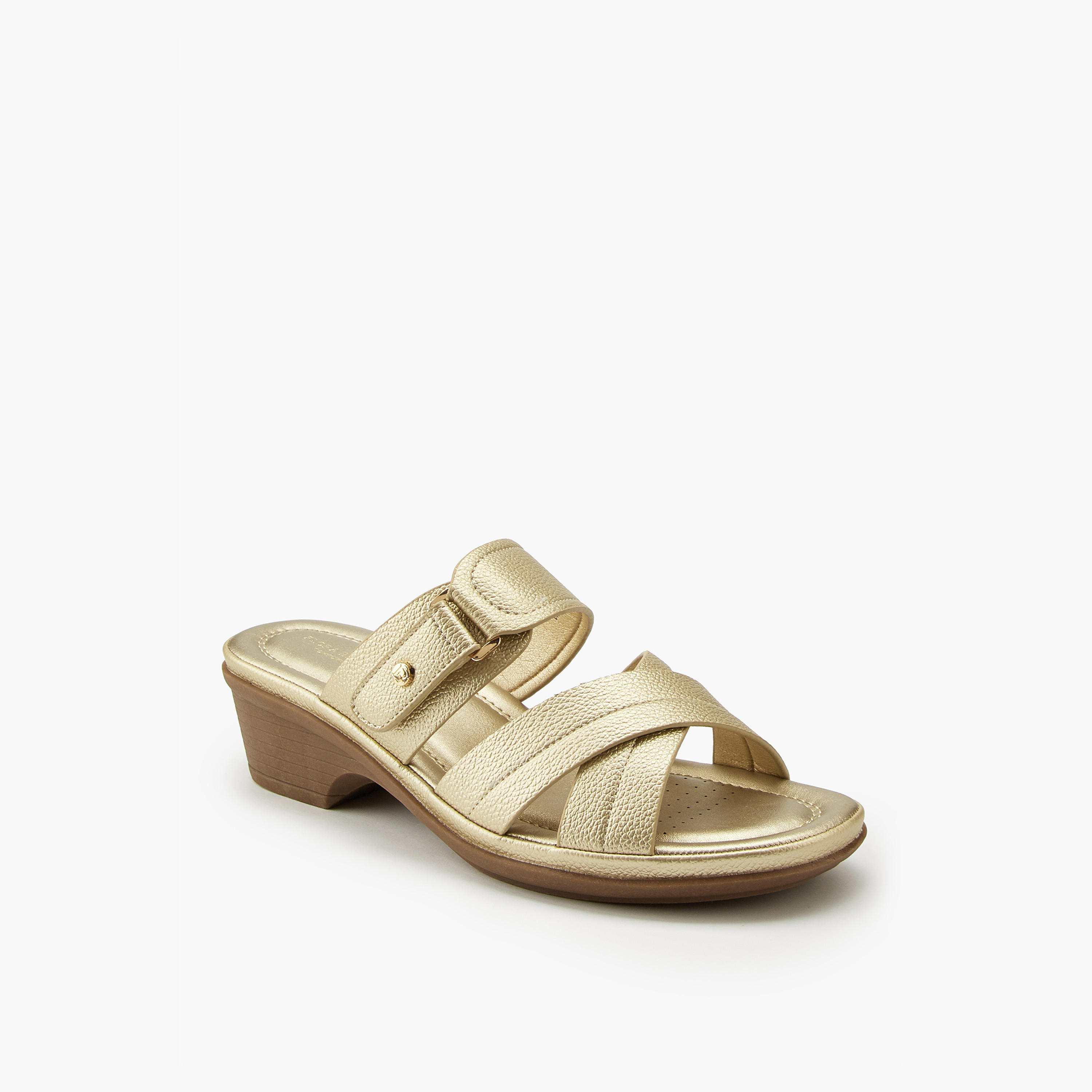 Flora Bella Criss-Cross Textured Slip-On Sandals-women-shoes-sandals-heeled-image-3