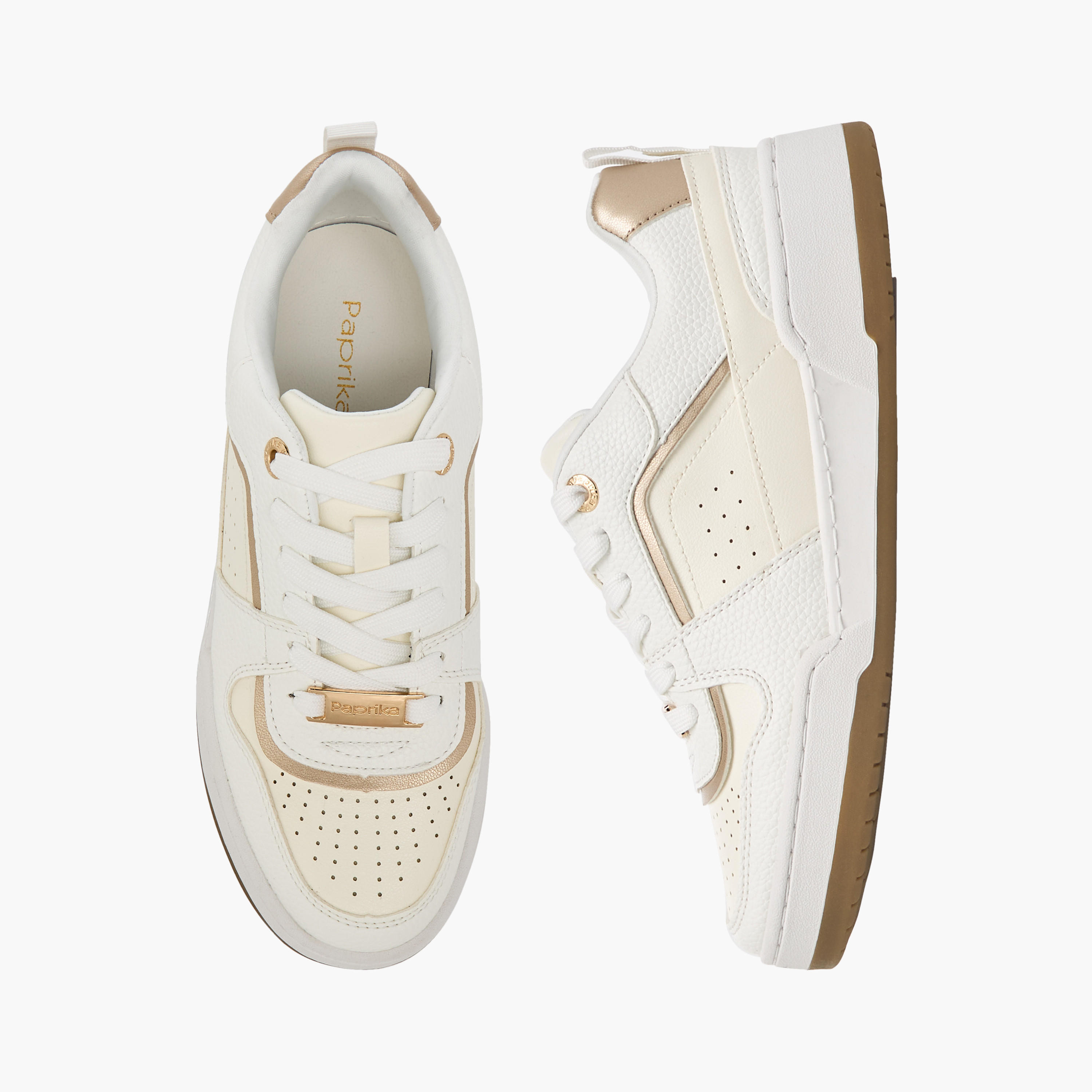 Paprika Panelled Lace-Up Sneakers with Pull Tabs-women-shoes-sneakers-image-1