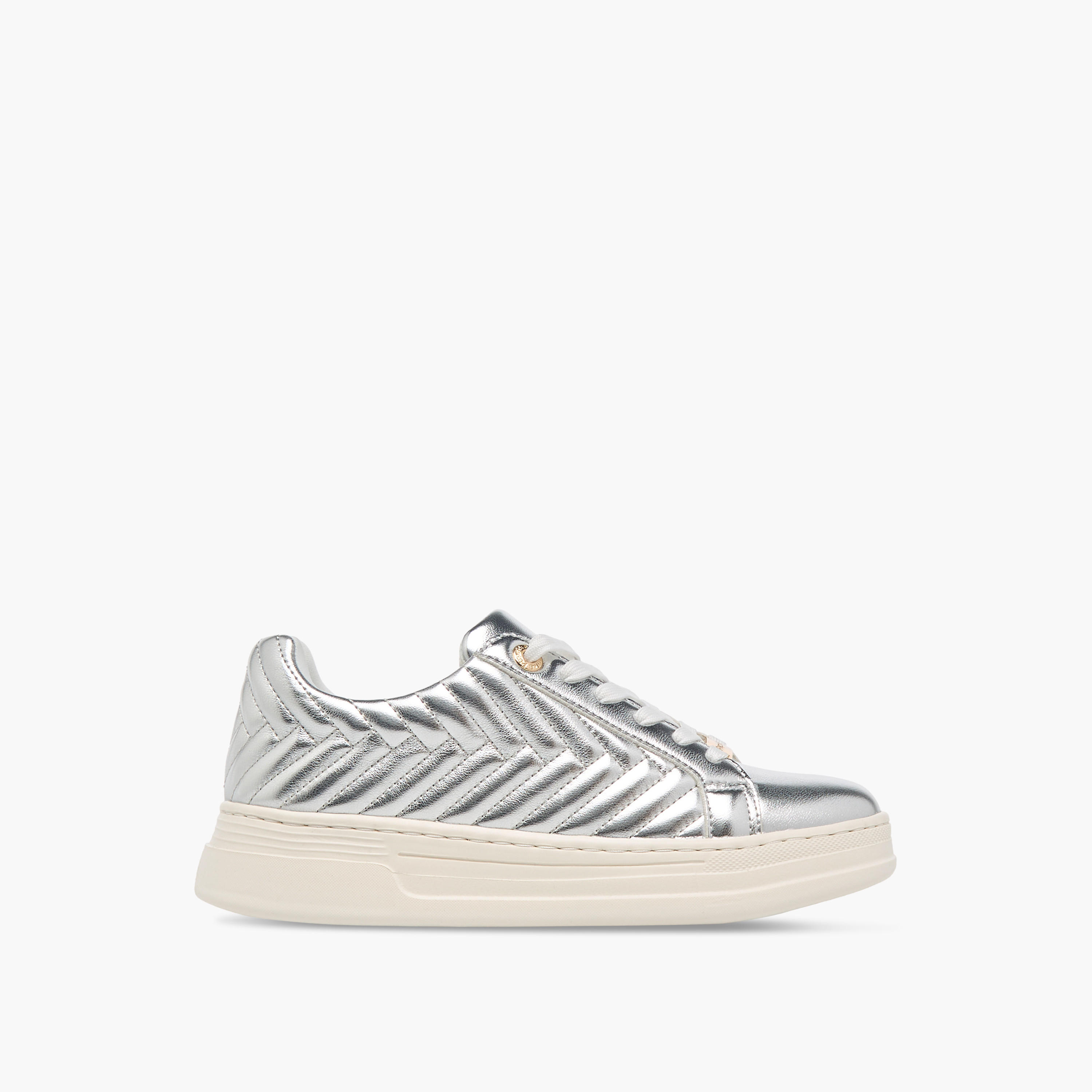 Paprika Quilted Metallic Sneakers with Lace-Up Closure-women-shoes-sneakers-image-3