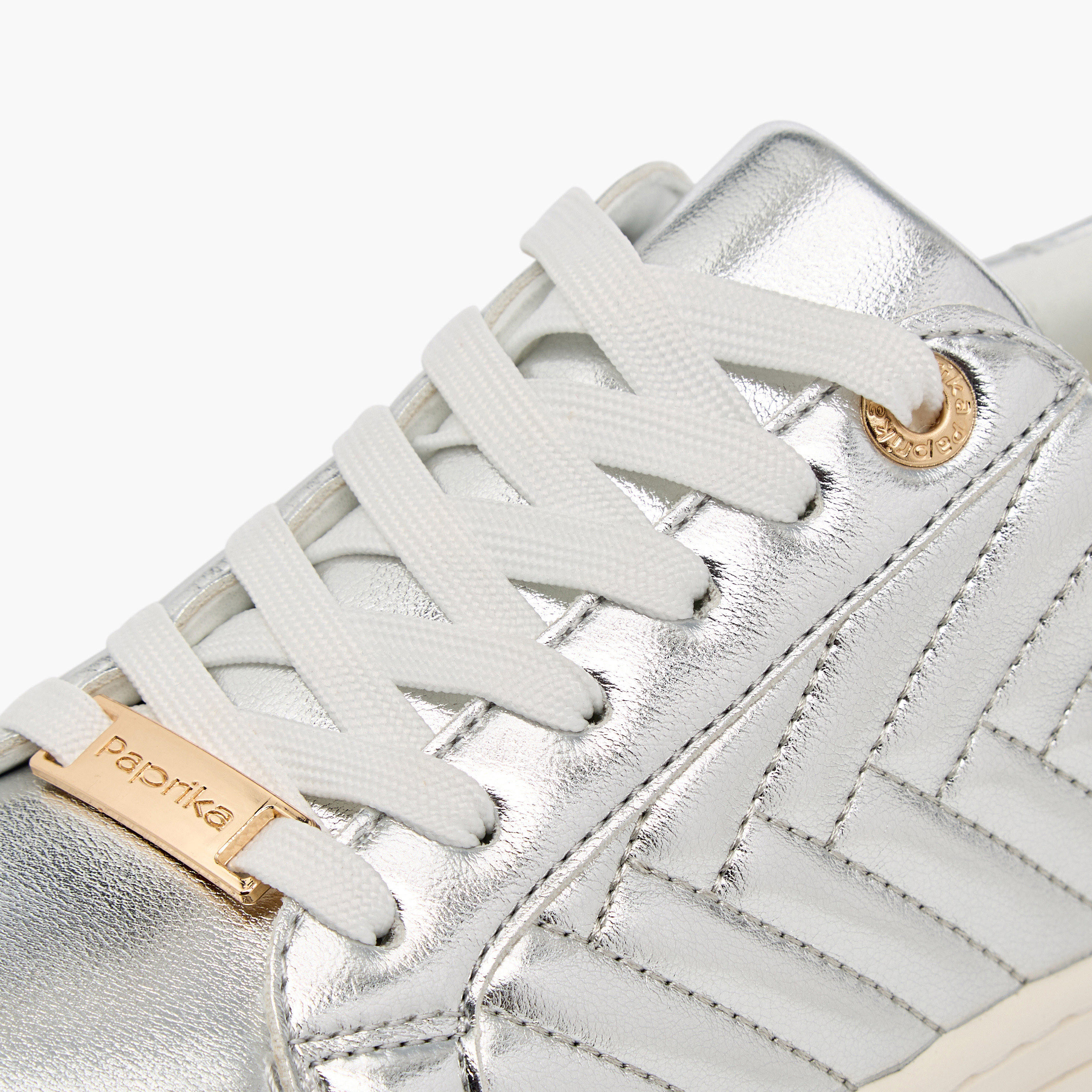 Paprika Quilted Metallic Sneakers with Lace-Up Closure-women-shoes-sneakers-image-4