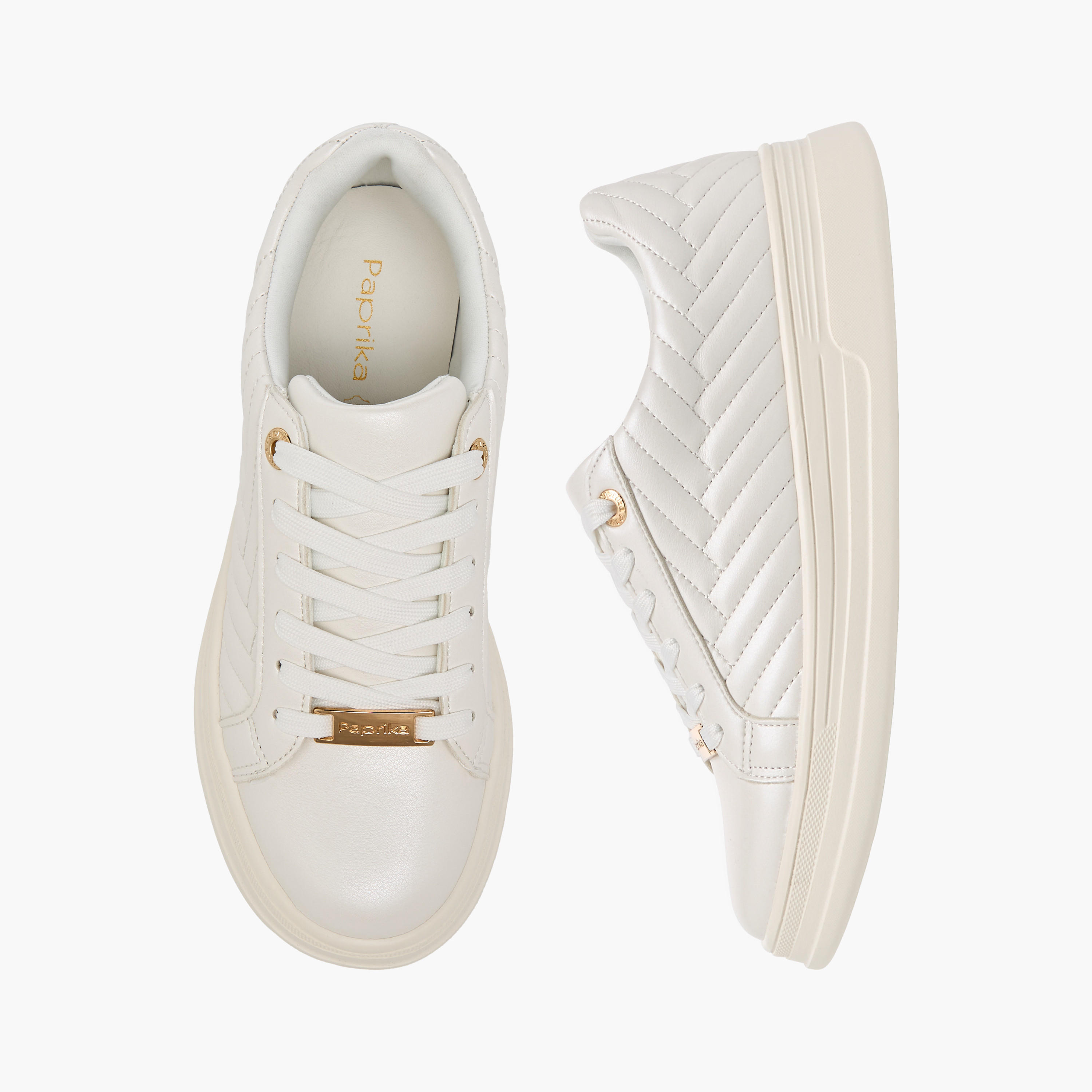 Paprika Quilted Sneakers with Lace-Up Closure-women-shoes-sneakers-image-1