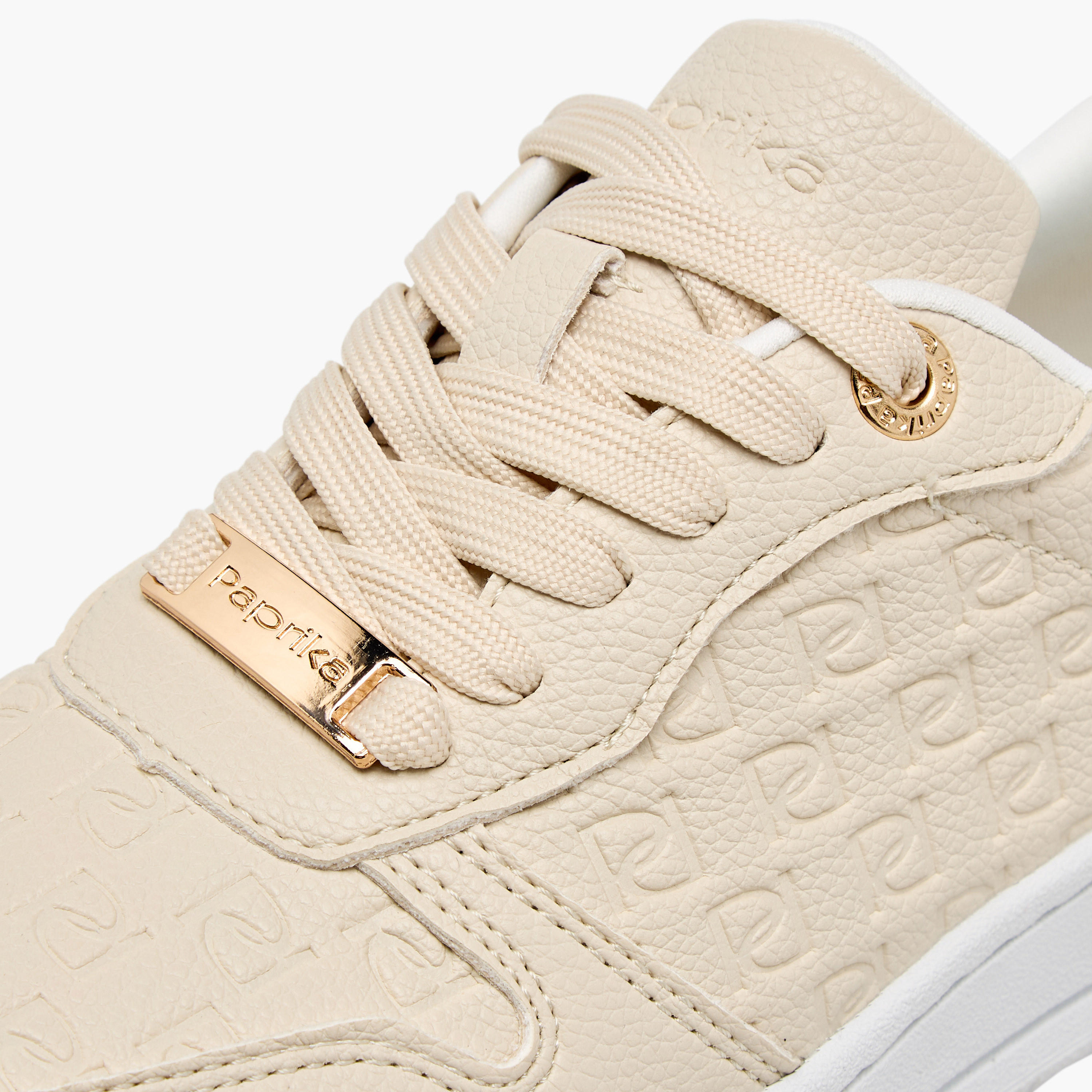 Paprika Monogram Embossed Sneakers with Lace-Up Closure-women-shoes-sneakers-image-4