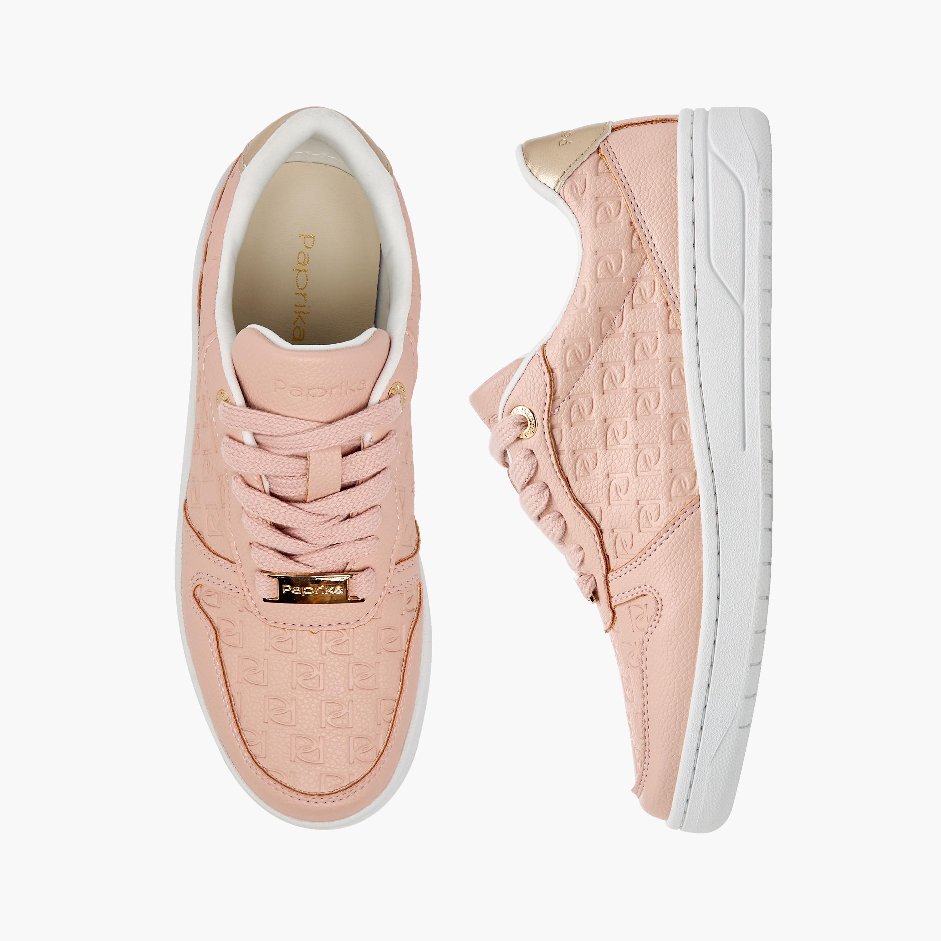 حذاء سنيكرز بنقوش مونوجرام مع رباط إغلاق من بابريكا-women-shoes-sneakers-image-1