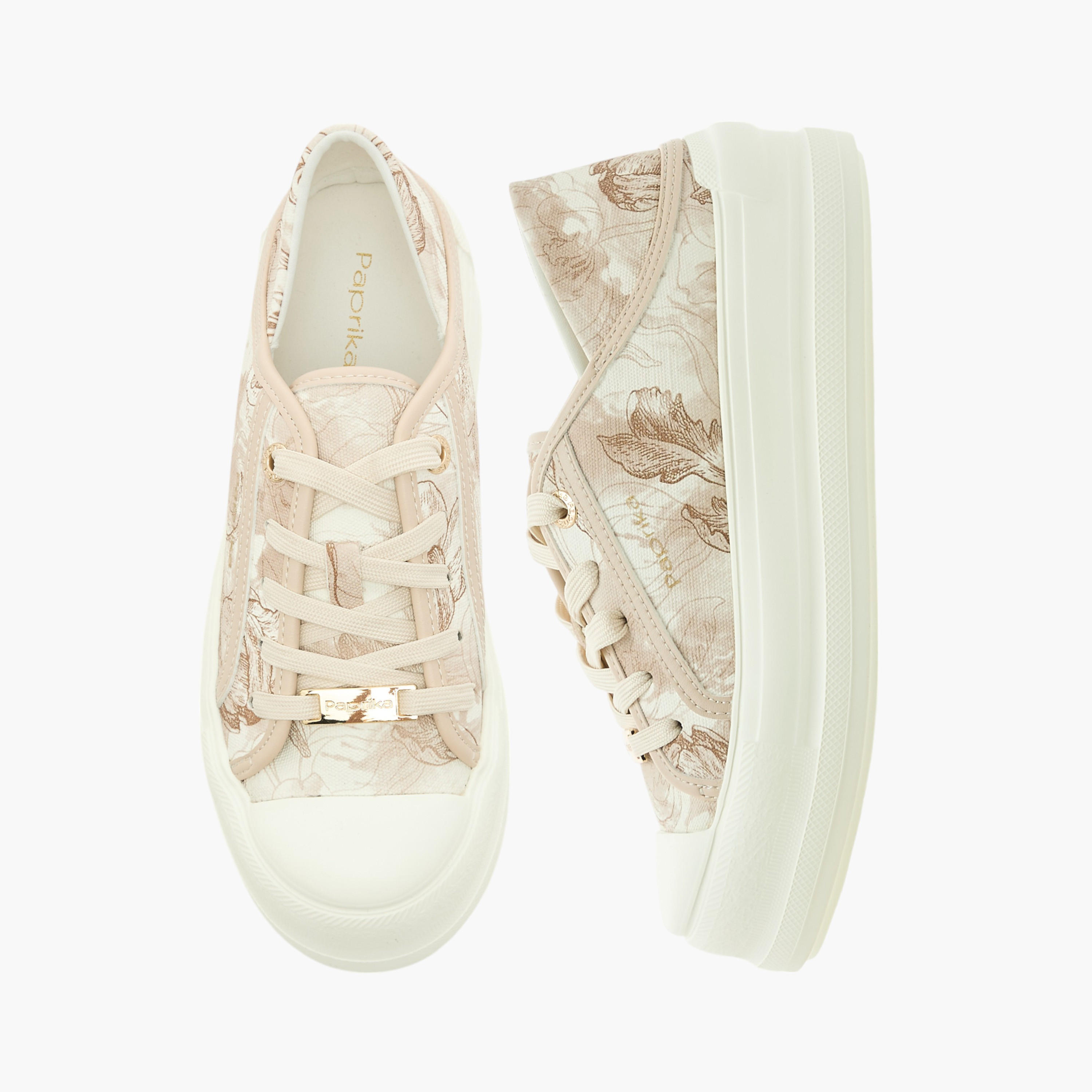 Paprika Floral Print Lace-Up Sneakers-women-shoes-sneakers-image-1