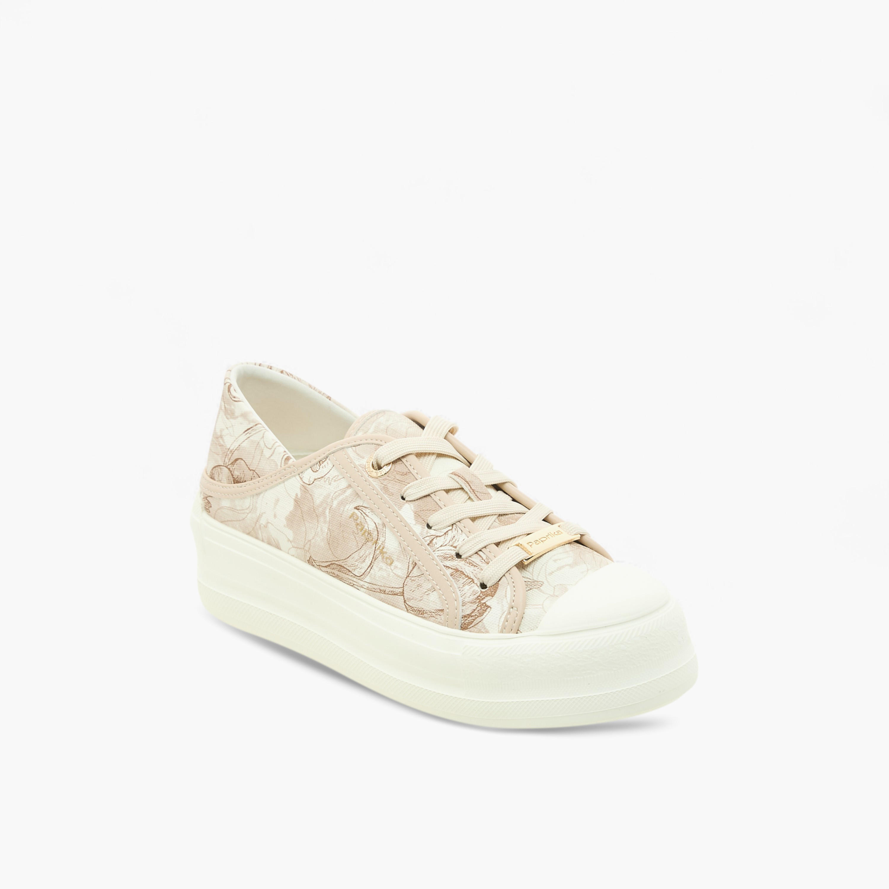Paprika Floral Print Lace-Up Sneakers-women-shoes-sneakers-image-2
