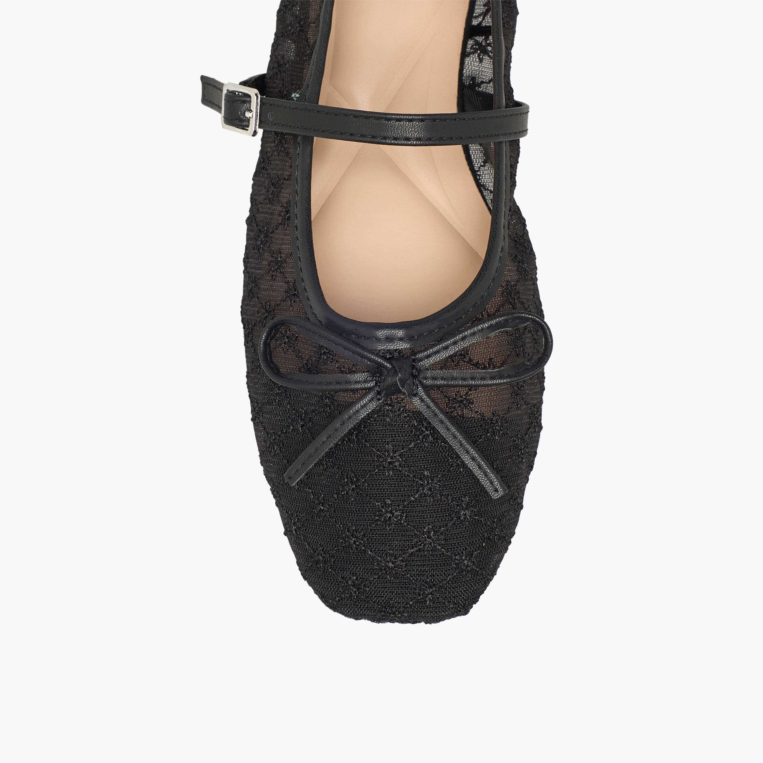Celeste Women Bow Detail Mesh Mary Jane Shoes-women-shoes-ballerinas-image-4