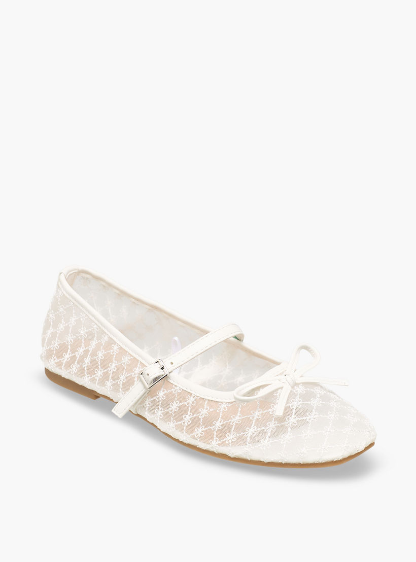 حذاء ماري جين شبكي بتفاصيل فيونكة للنساء من سيليست-women-shoes-ballerinas-image-2