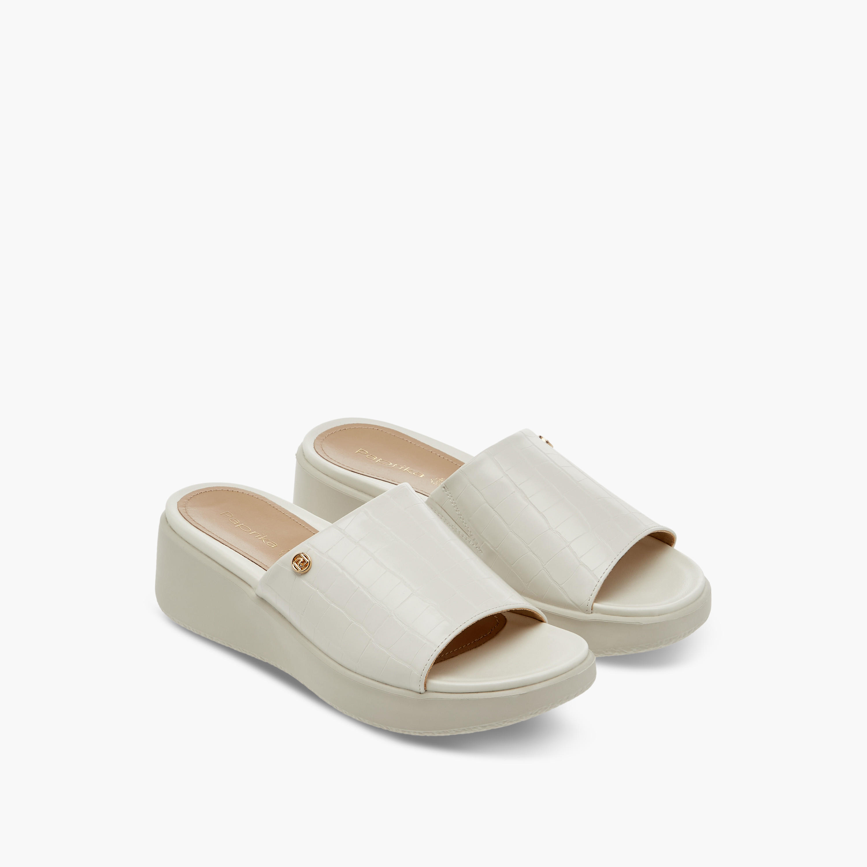 صندل مريح سهل الارتداء بارز الملمس بكعب ويدج من بابريكا-women-shoes-sandals-heeled-image-1