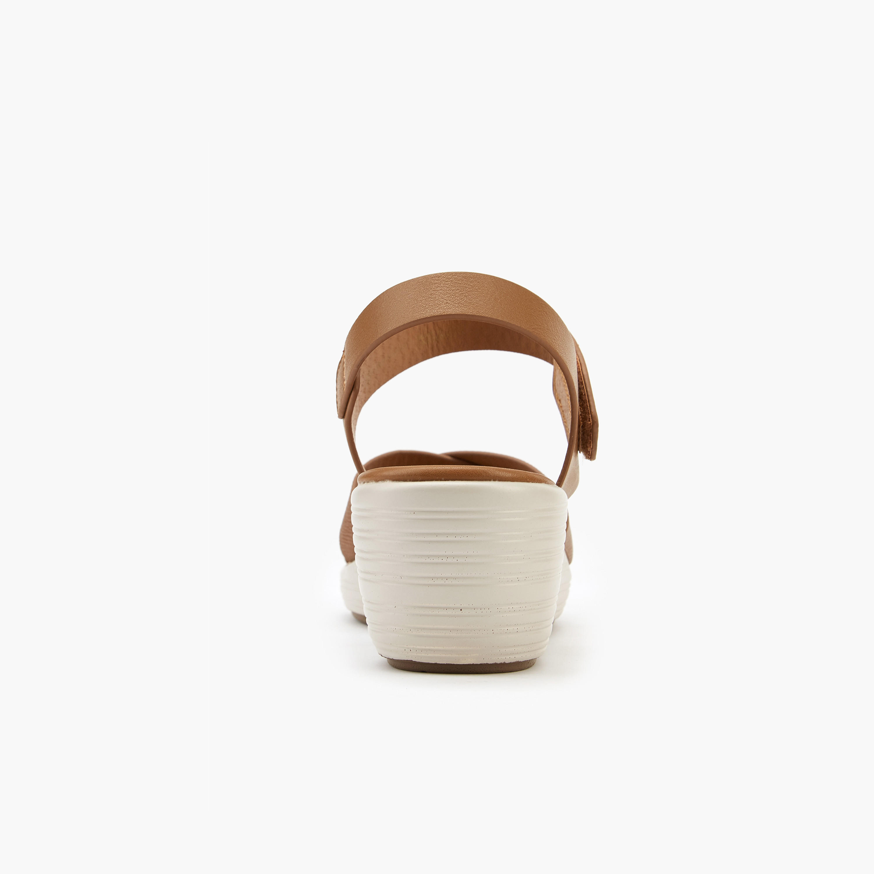 Flora Bella Cross Strap Solid Sandals with Hook and Loop Closure-women-shoes-sandals-heeled-image-5