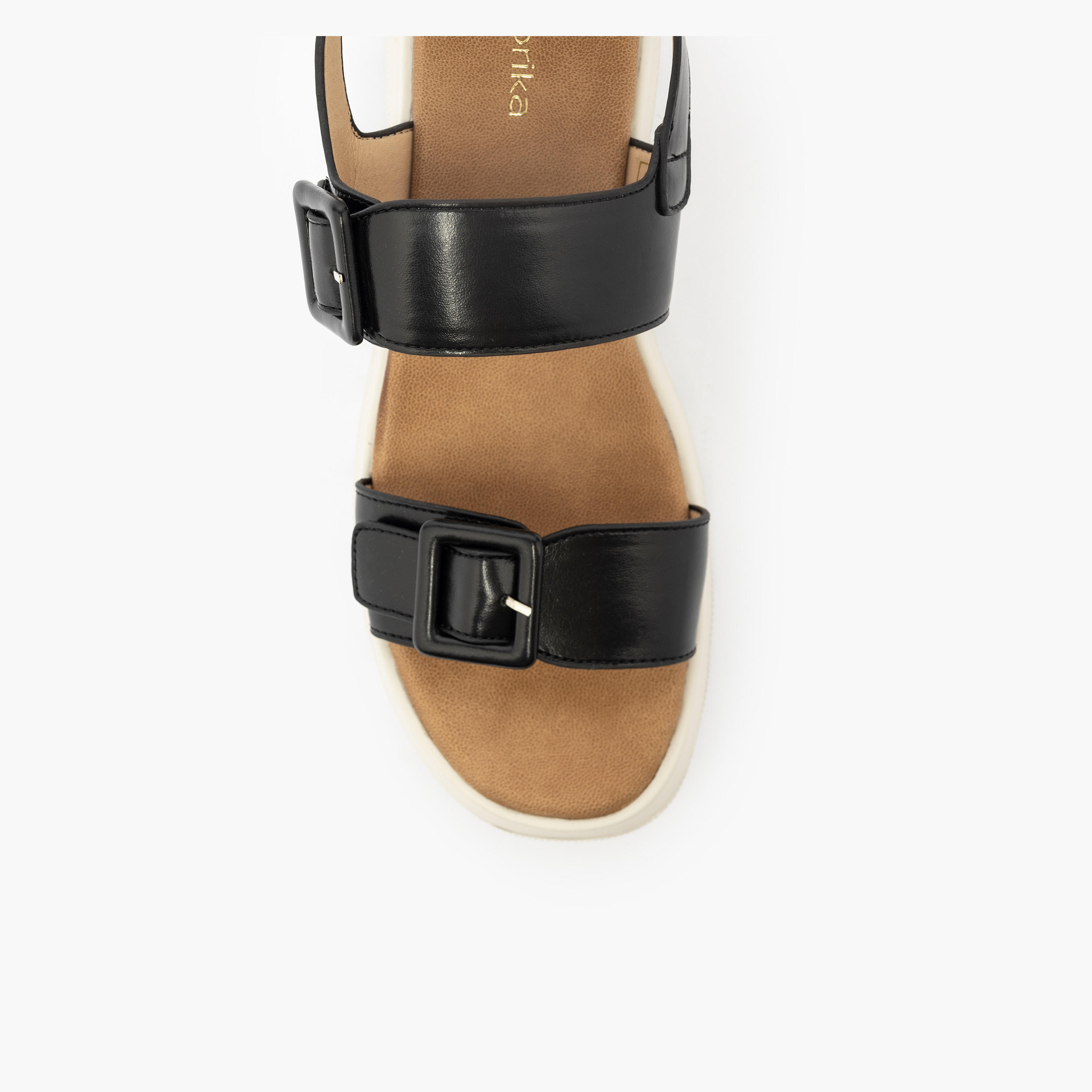 Paprika Buckle Accent Sandals with Platform Heels-women-shoes-sandals-heeled-image-4