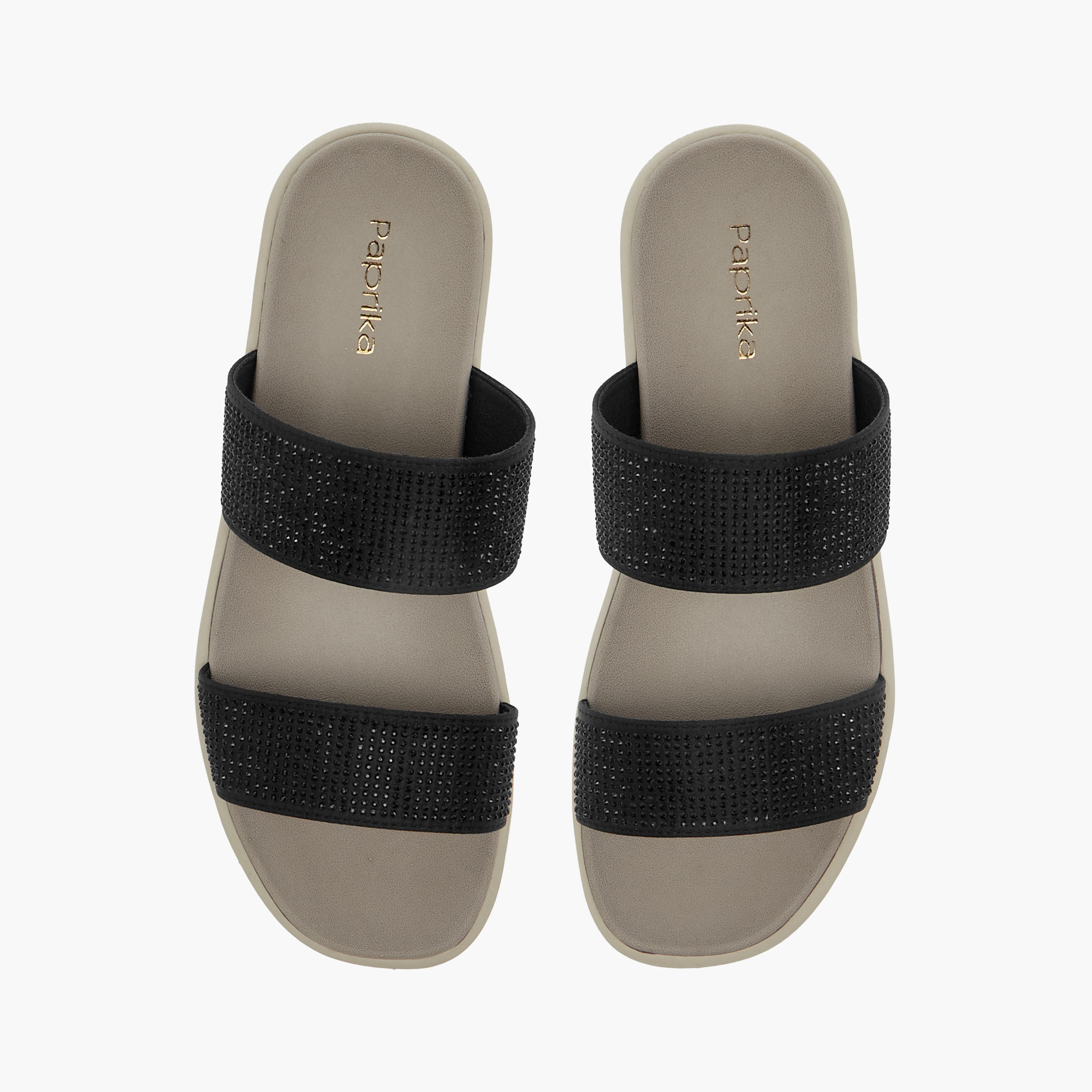 Paprika Embellished Slip-On Comfort Sandals-women-shoes-sandals-heeled-image-1
