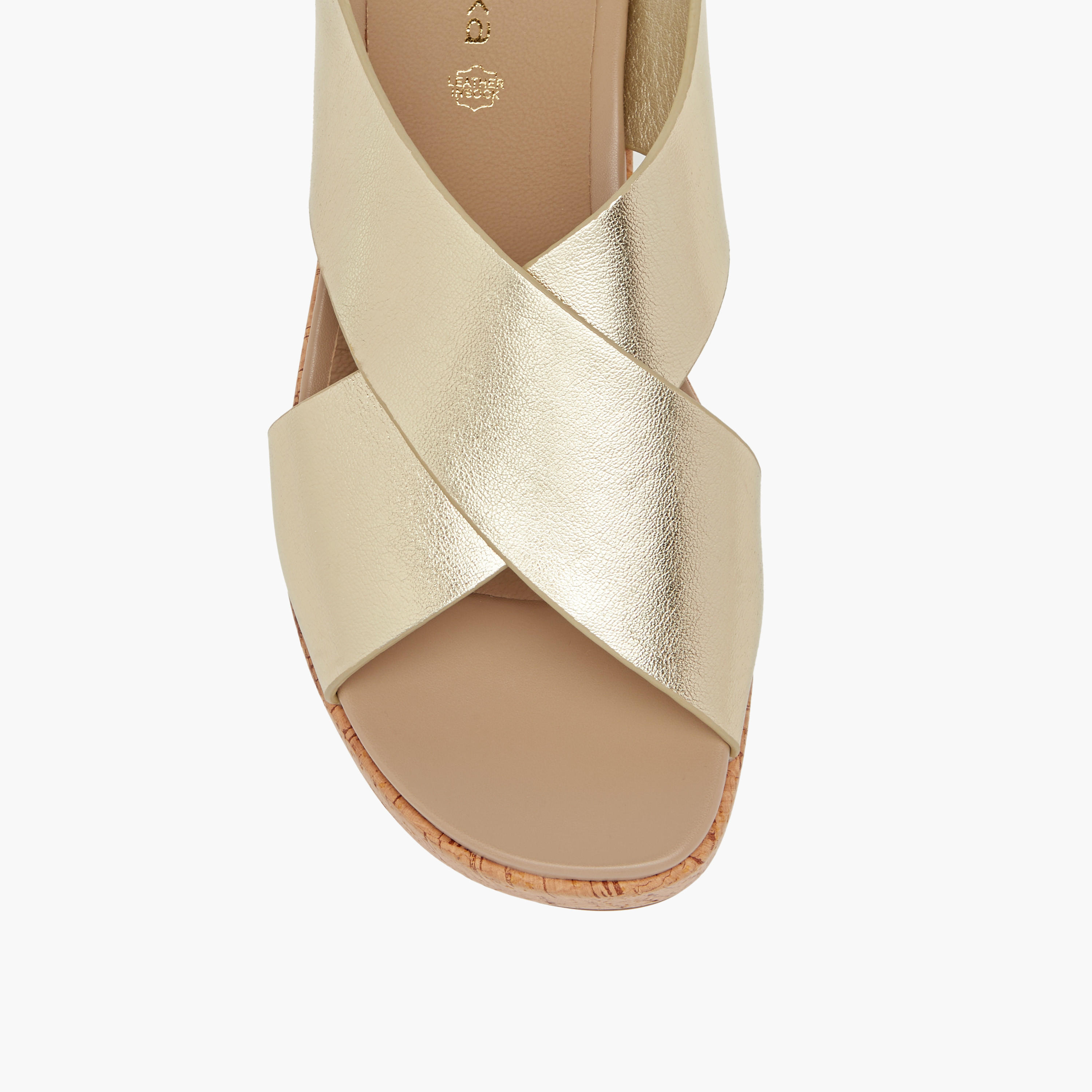 Paprika Foil Textured Cross-Strap Platform Sandals with Hook and Loop Closure-women-shoes-sandals-heeled-image-4
