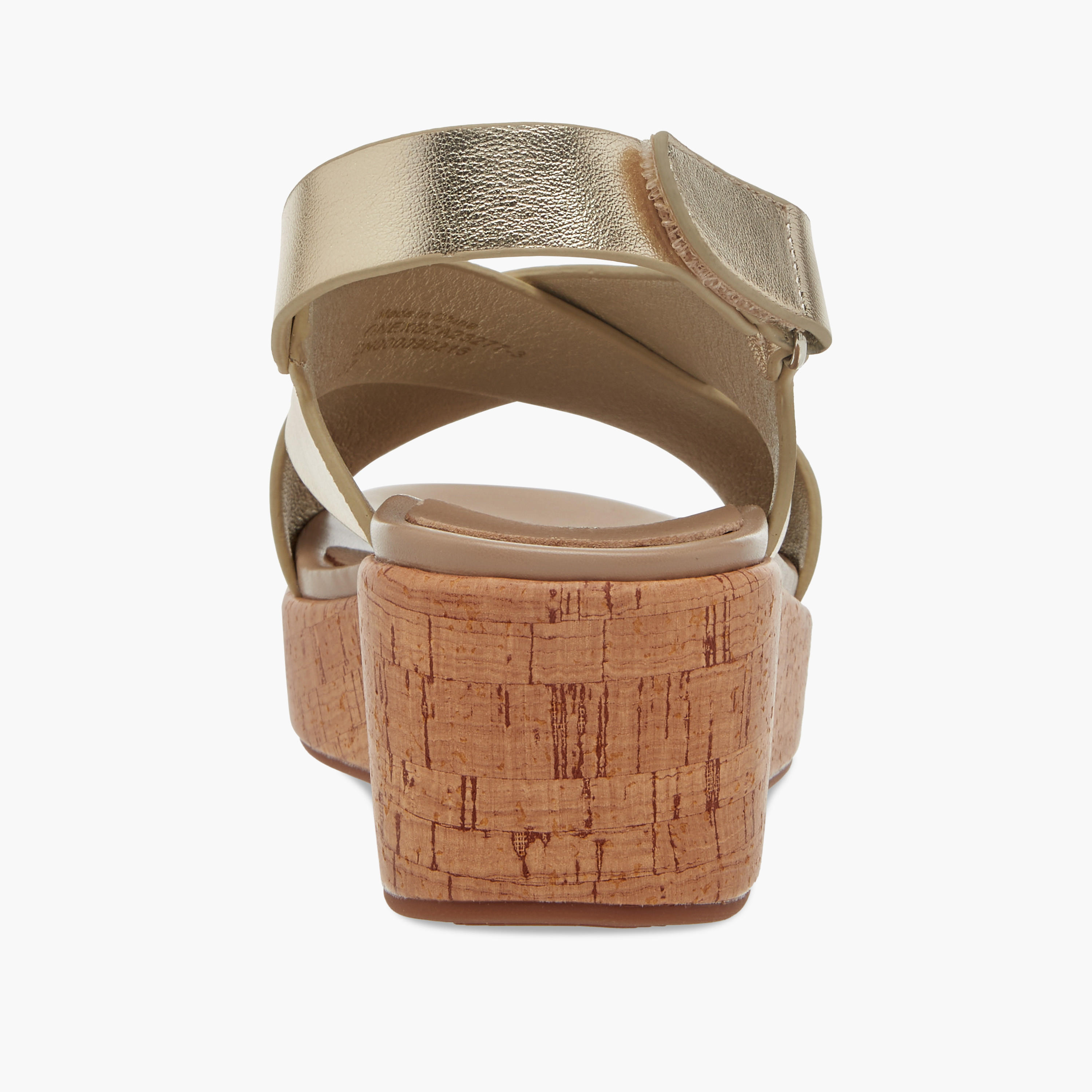 Paprika Foil Textured Cross-Strap Platform Sandals with Hook and Loop Closure-women-shoes-sandals-heeled-image-5