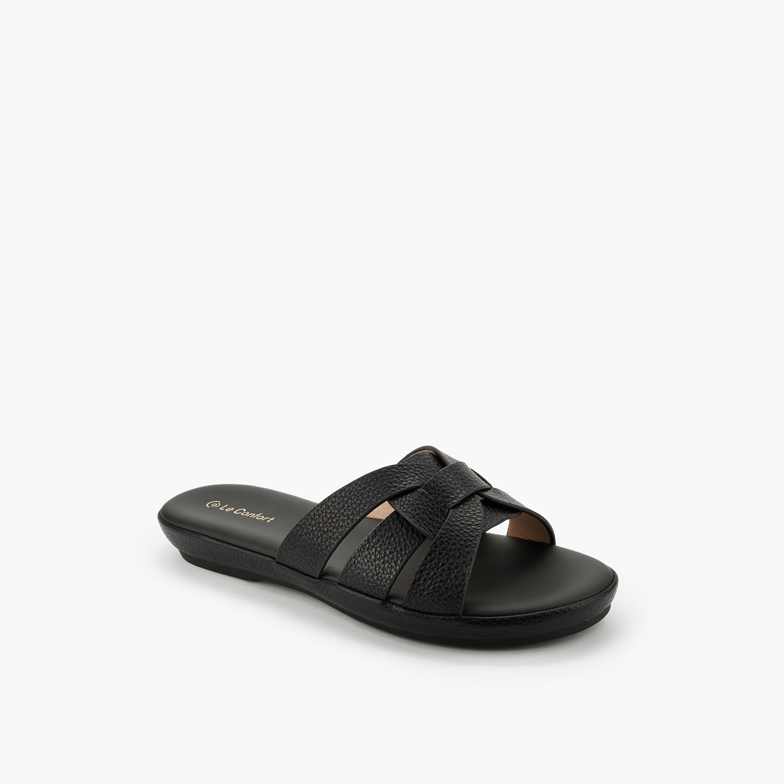 Le Confort Women Textured Slip-On Sandals-women-shoes-sandals-flats-image-2