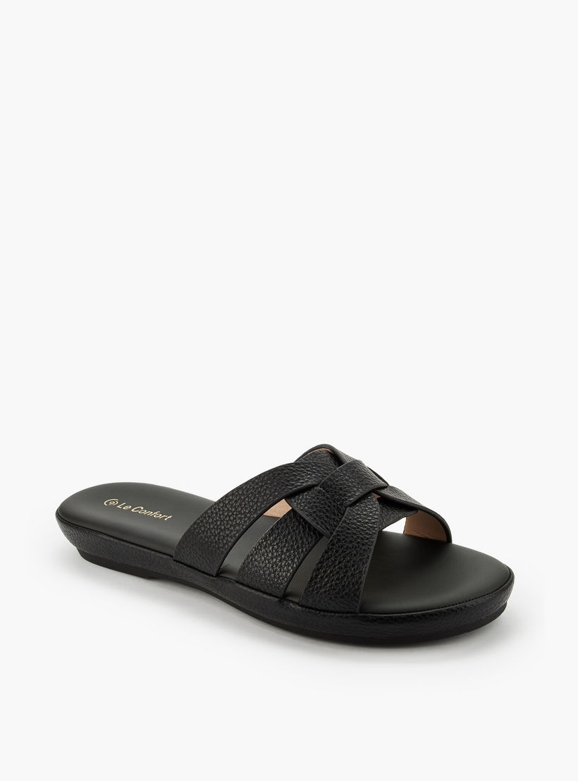 Le Confort Women Textured Slip-On Sandals-women-shoes-sandals-flats-image-2
