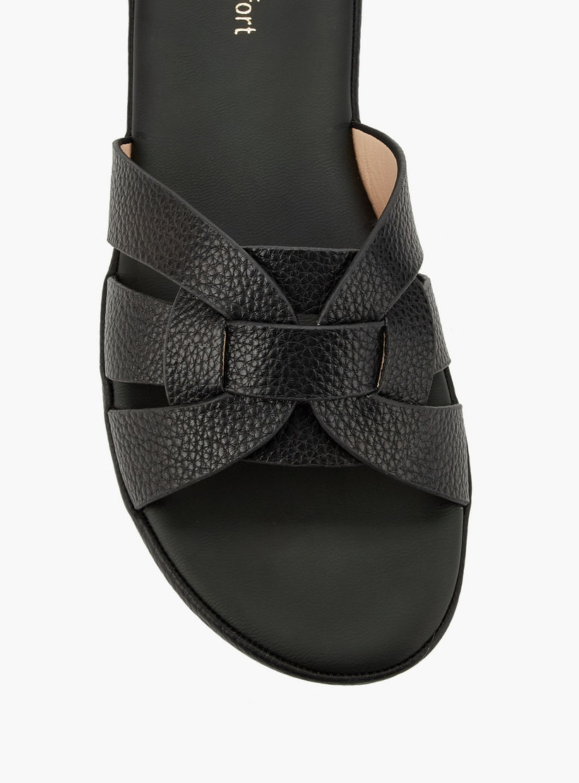 Le Confort Women Textured Slip-On Sandals-women-shoes-sandals-flats-image-4