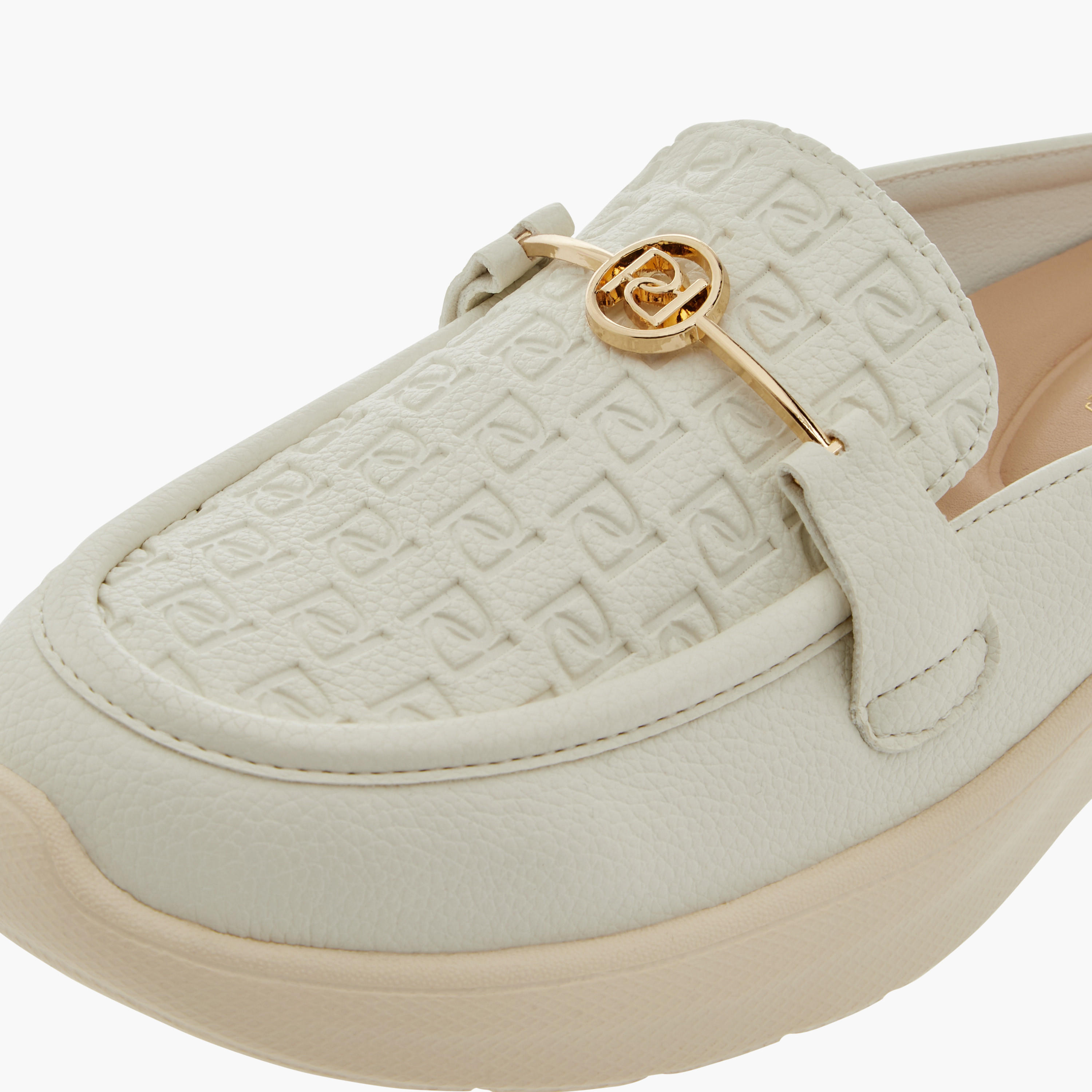 Paprika Monogram Embossed Slip-On Comfort Mules-women-shoes-flats-mules-image-4