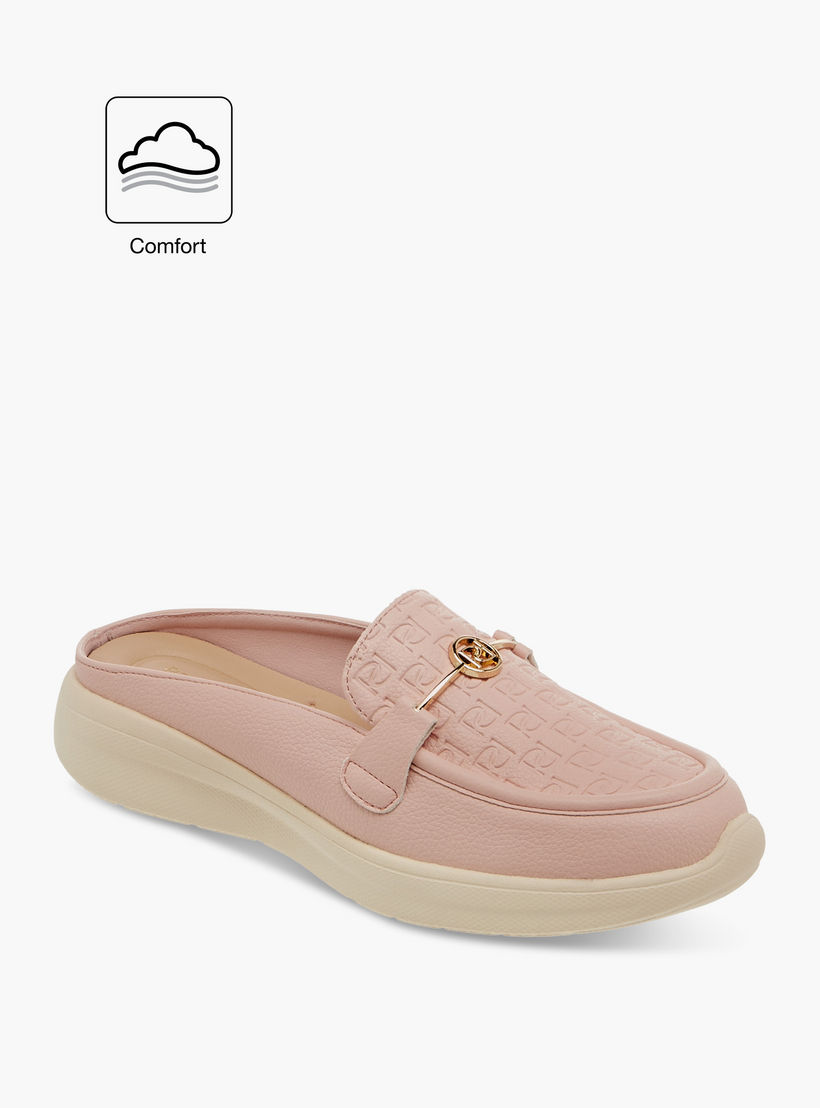 Paprika Monogram Embossed Slip-On Comfort Mules-women-shoes-flats-mules-image-2