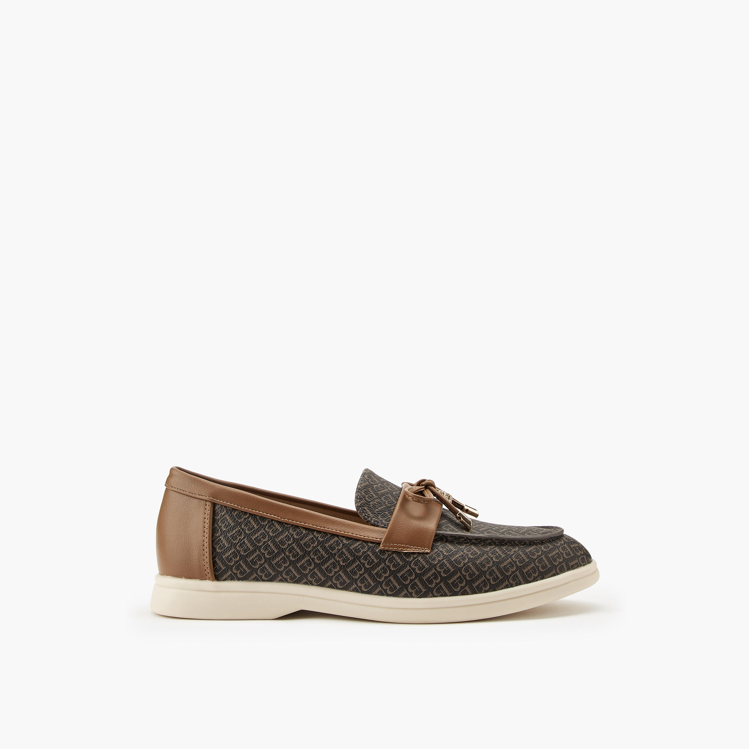 Flora Bella Monogram Print Slip-On Loafers with Bow Accent-women-shoes-loafersandmoccasins-image-2