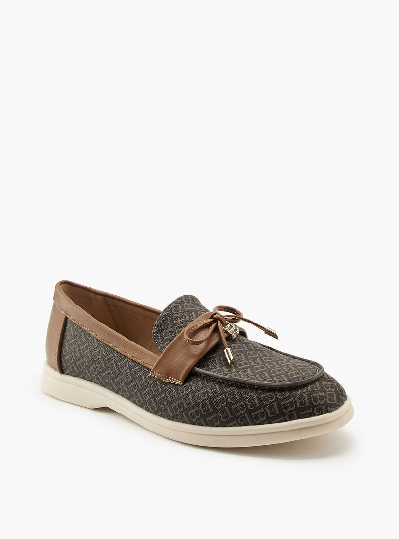 Flora Bella Monogram Print Slip-On Loafers with Bow Accent-women-shoes-loafersandmoccasins-image-3